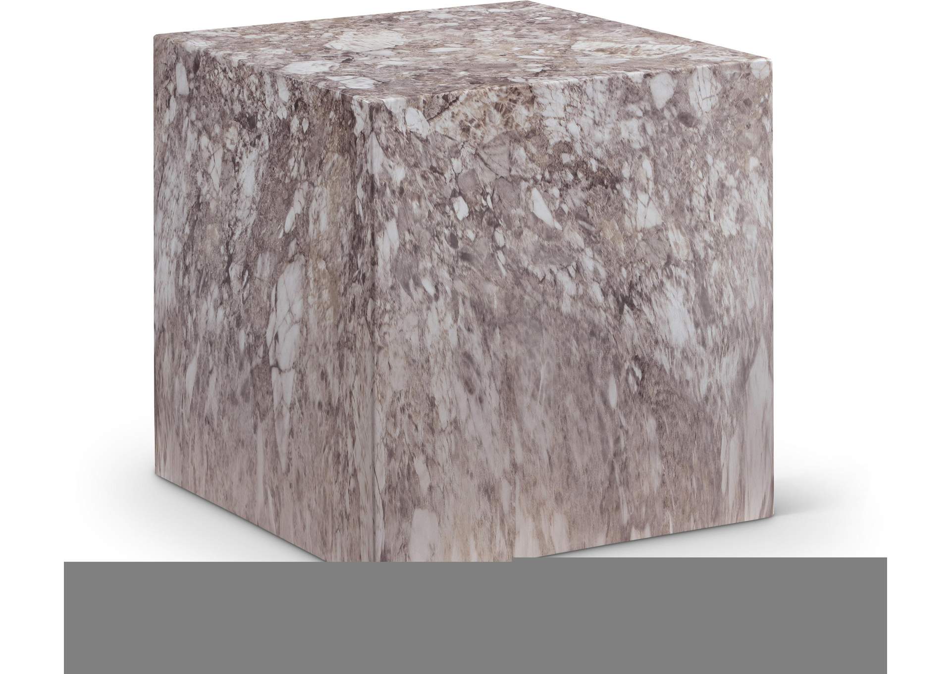 Piazza Brown Marble Finish Concrete End Table image 1