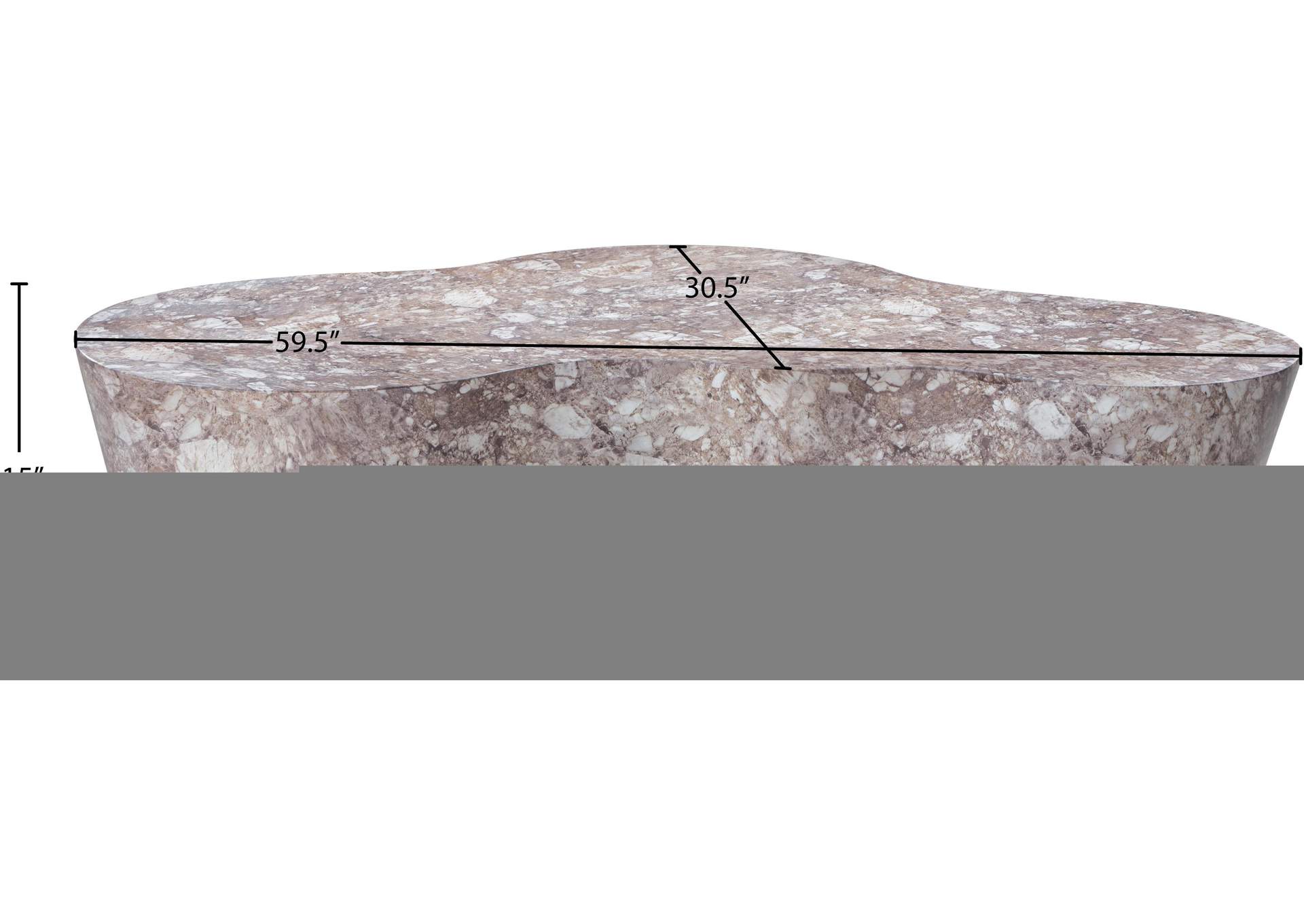 Monza Brown Marble Finish Concrete Coffee Table