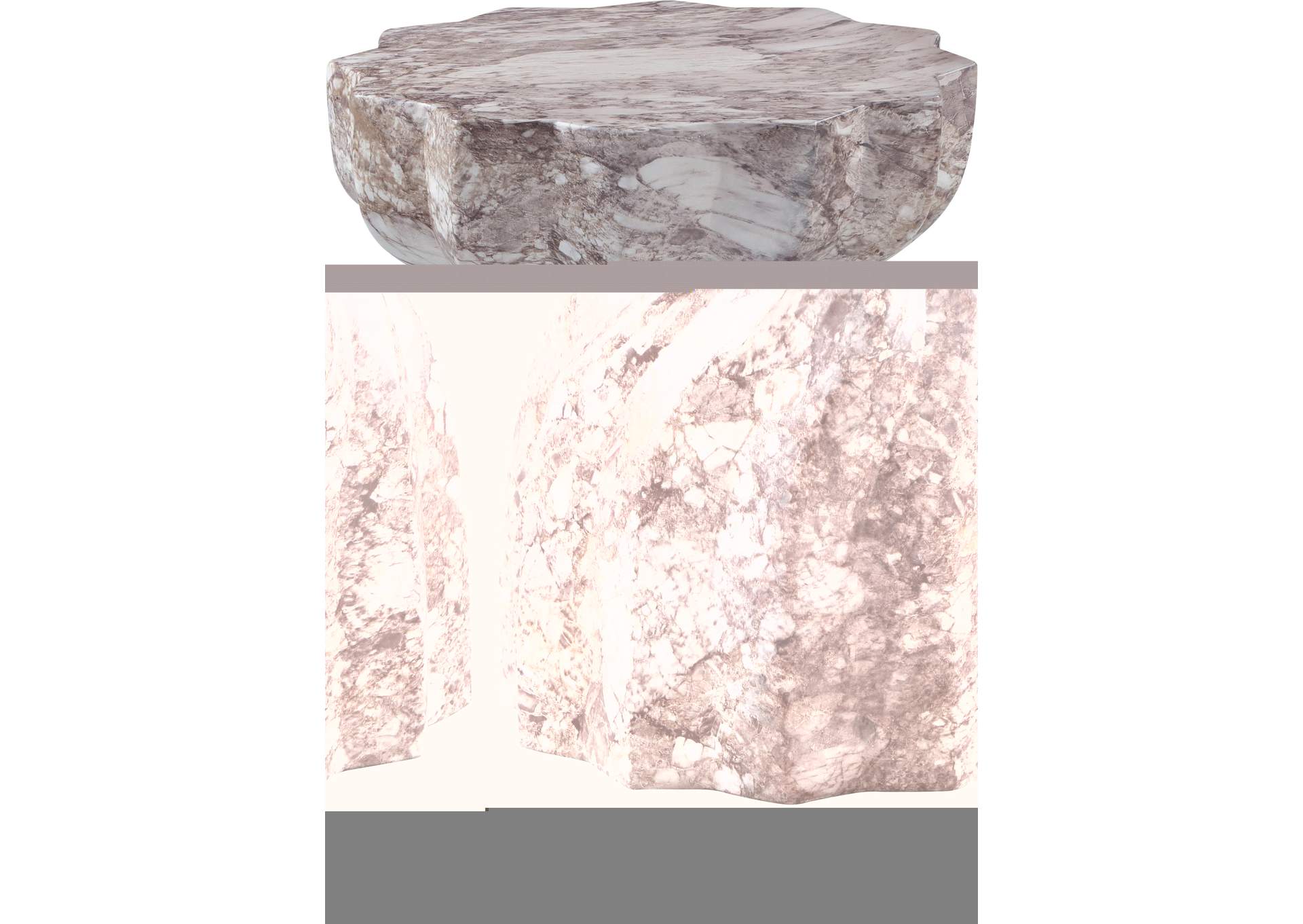 Caserta Brown Marble Finish Concrete End Table