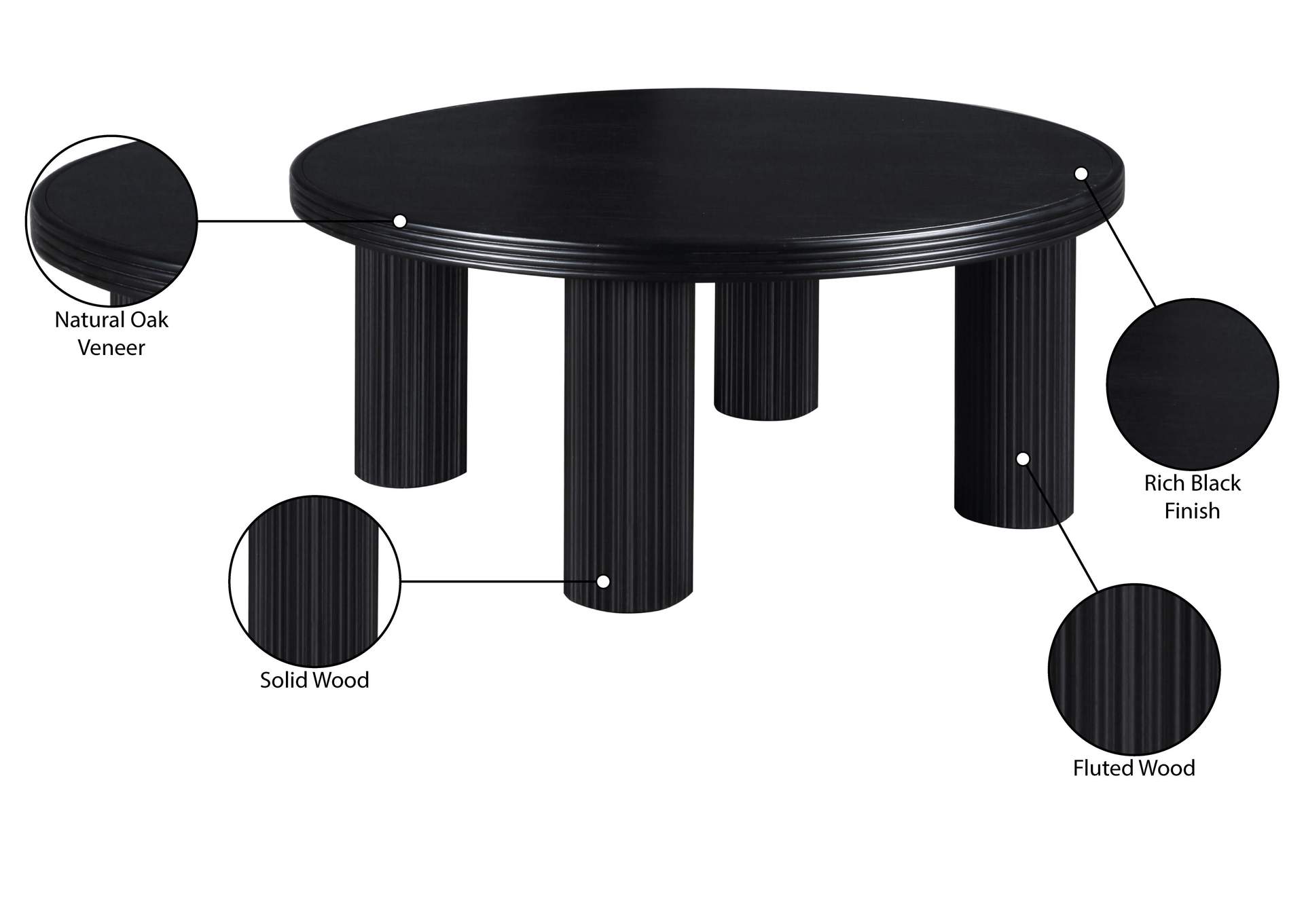Hayden Black Coffee Table image 8