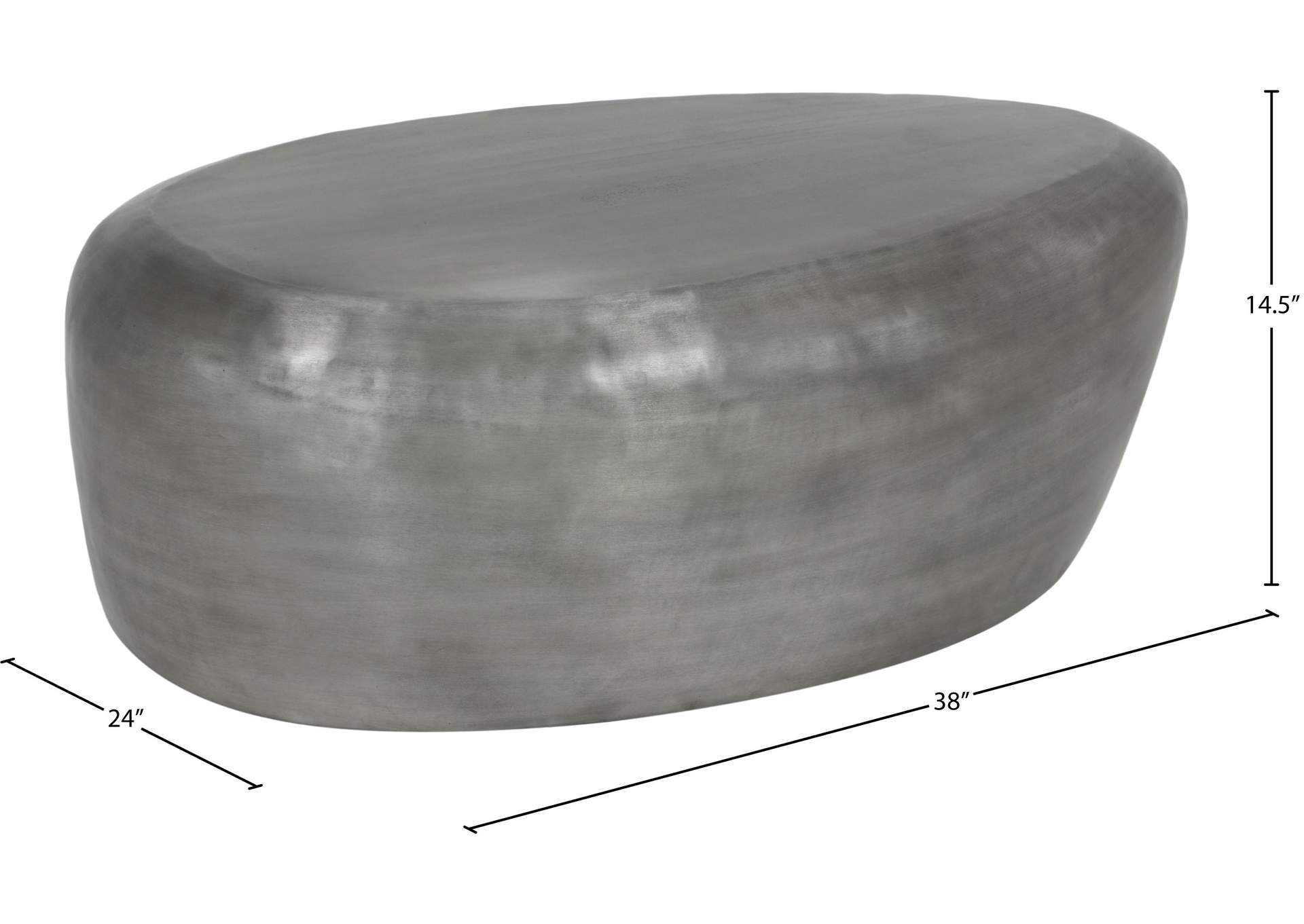 Capsule Silver Aluminum Coffee Table