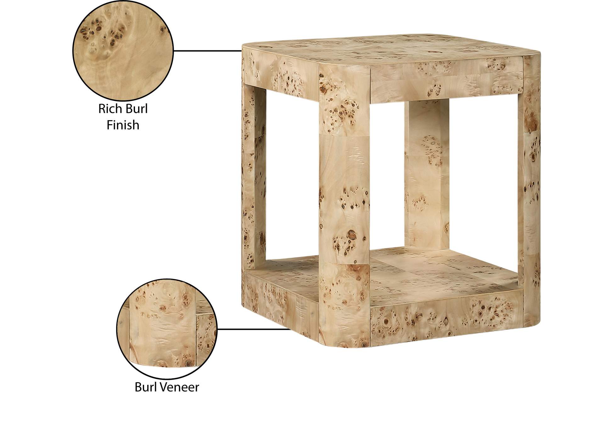 Reeves Natural Burl Wood End Table