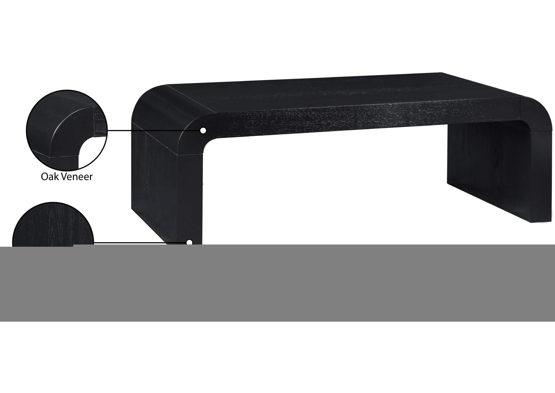 Toulon Black Oak Veneer Coffee Table