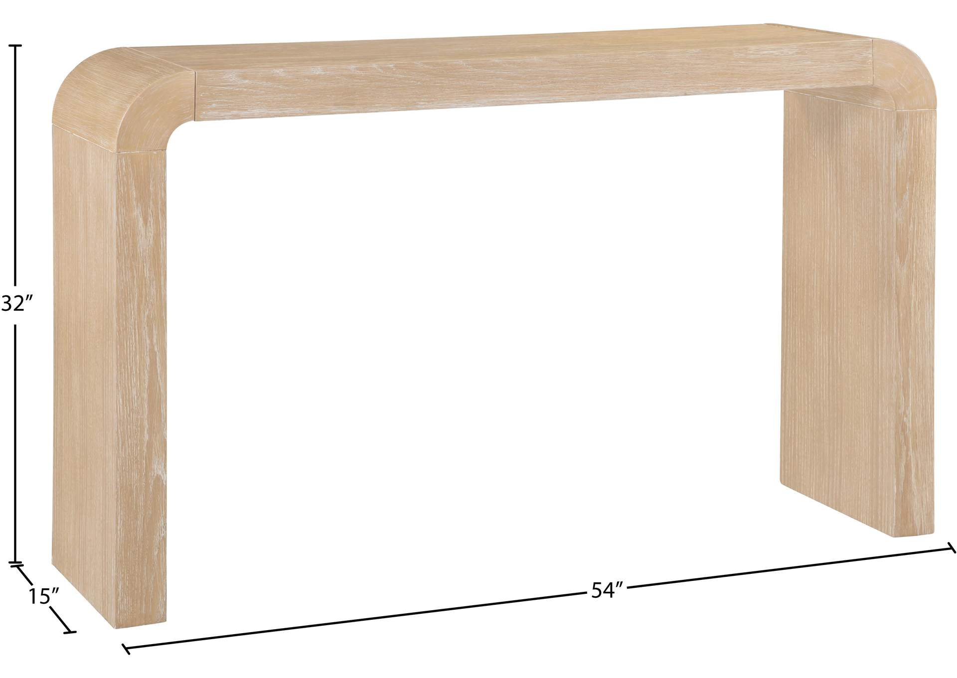 Toulon Natural Oak Veneer Console Table image 7