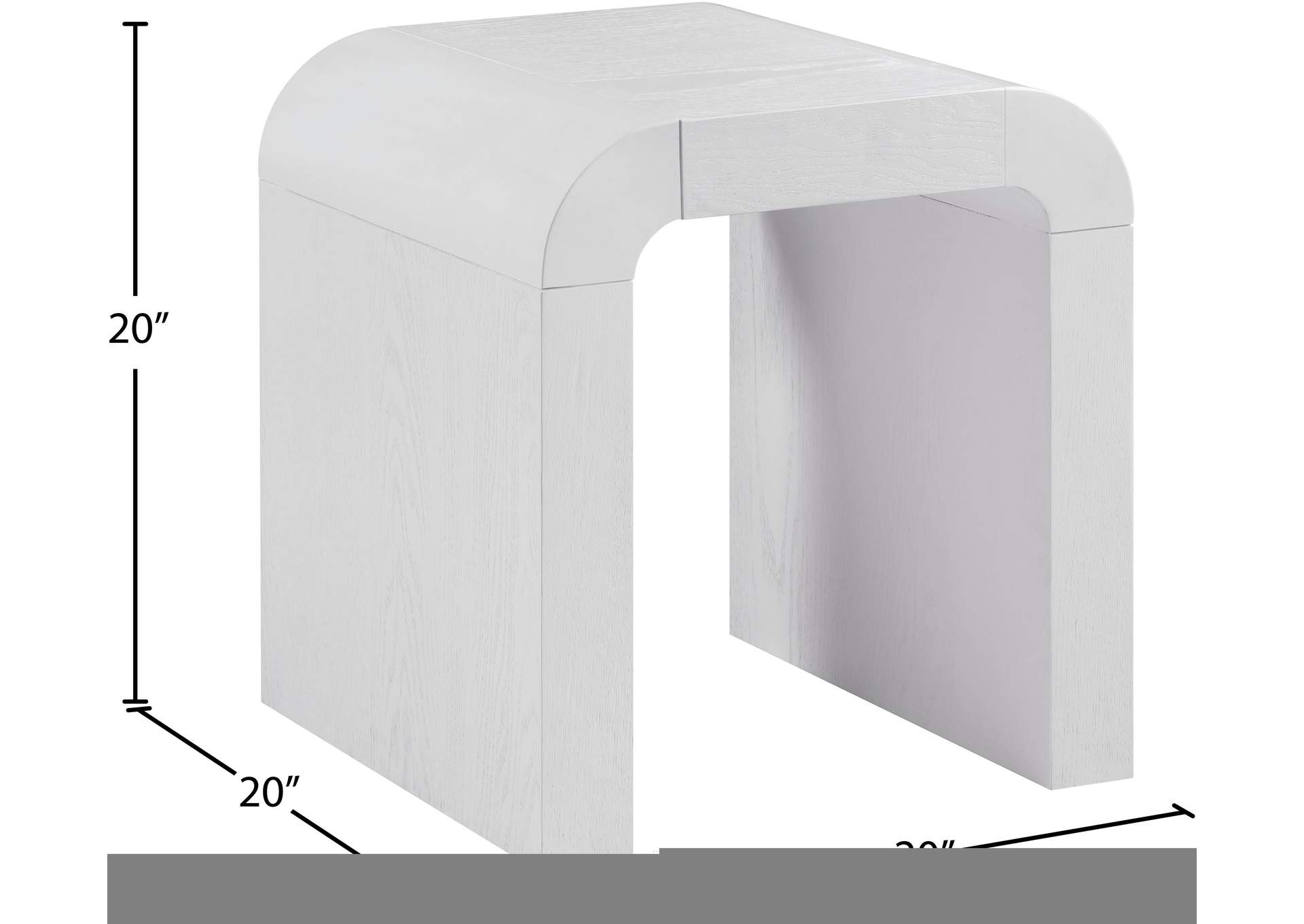 Toulon White Oak Veneer End Table image 7