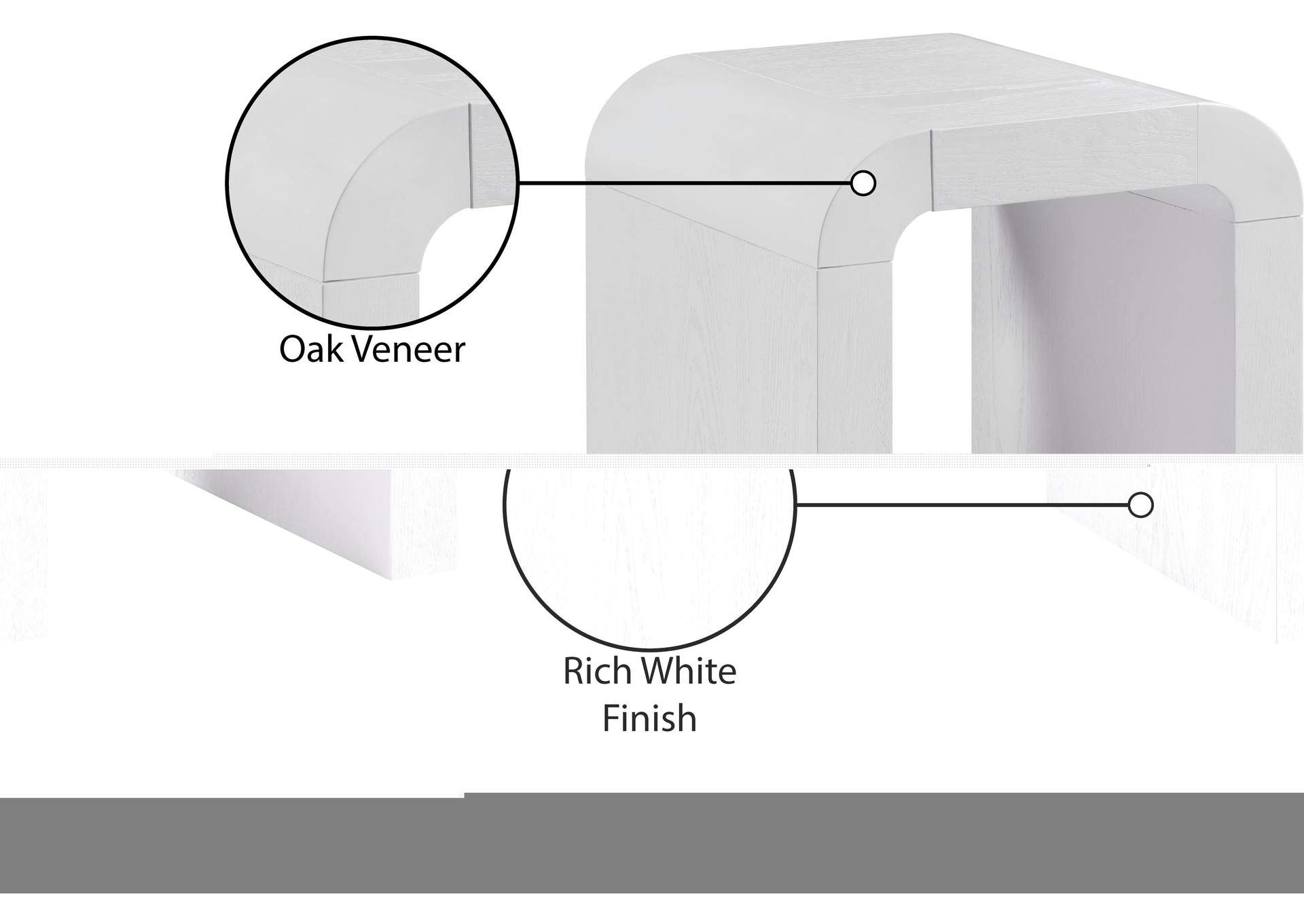 Toulon White Oak Veneer End Table image 8
