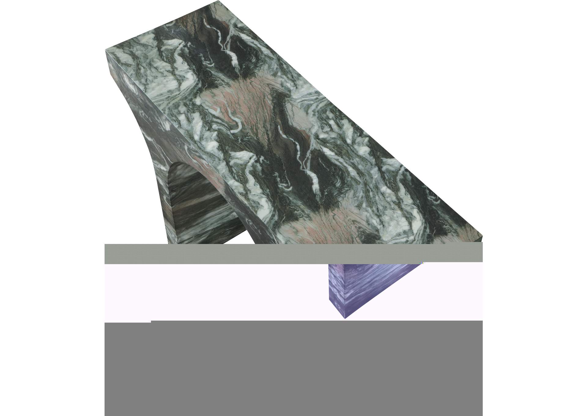 Pomezia Green Marble Finish Concrete Console Table