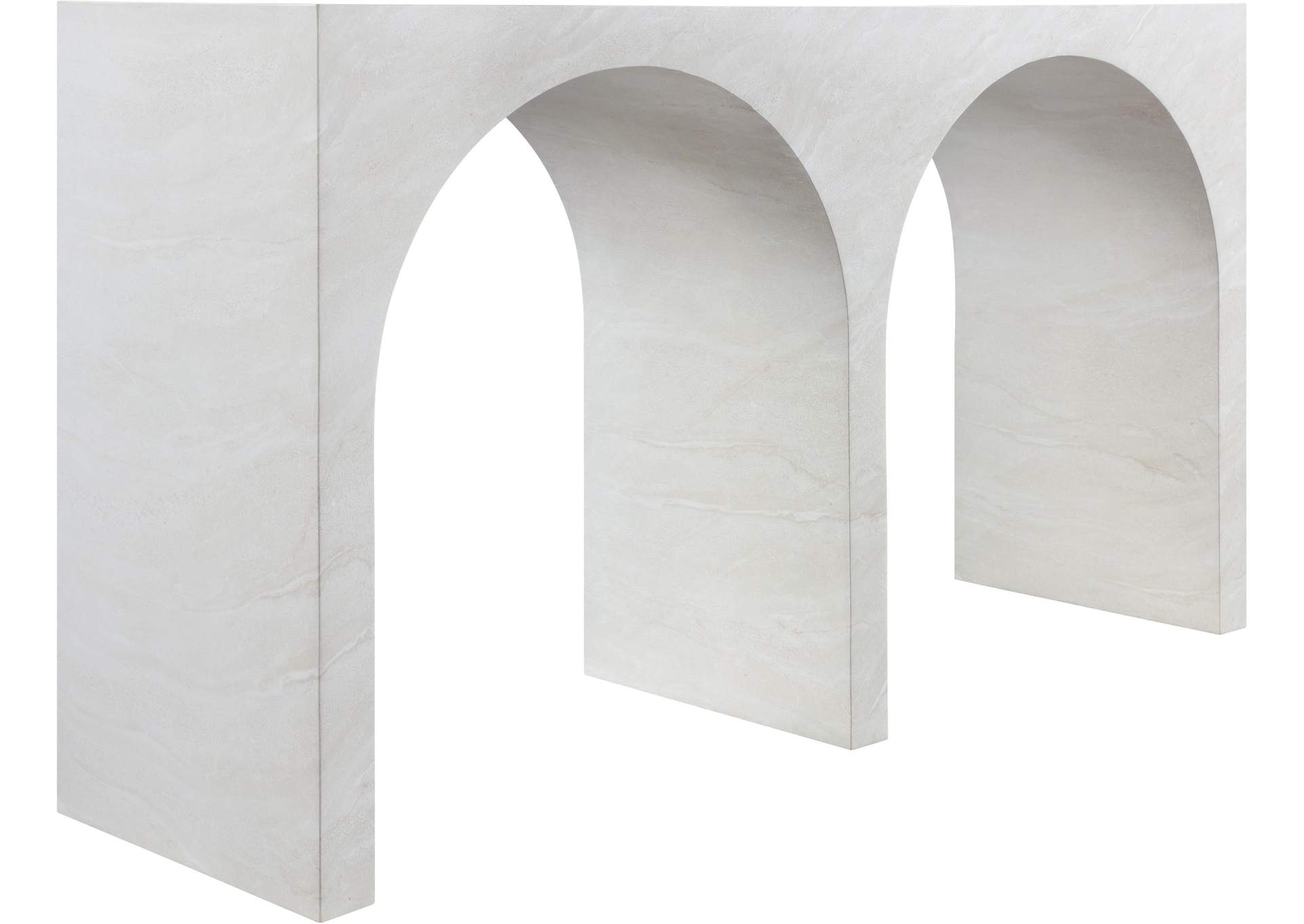 Faenza White Marble Finish Concrete Console Table