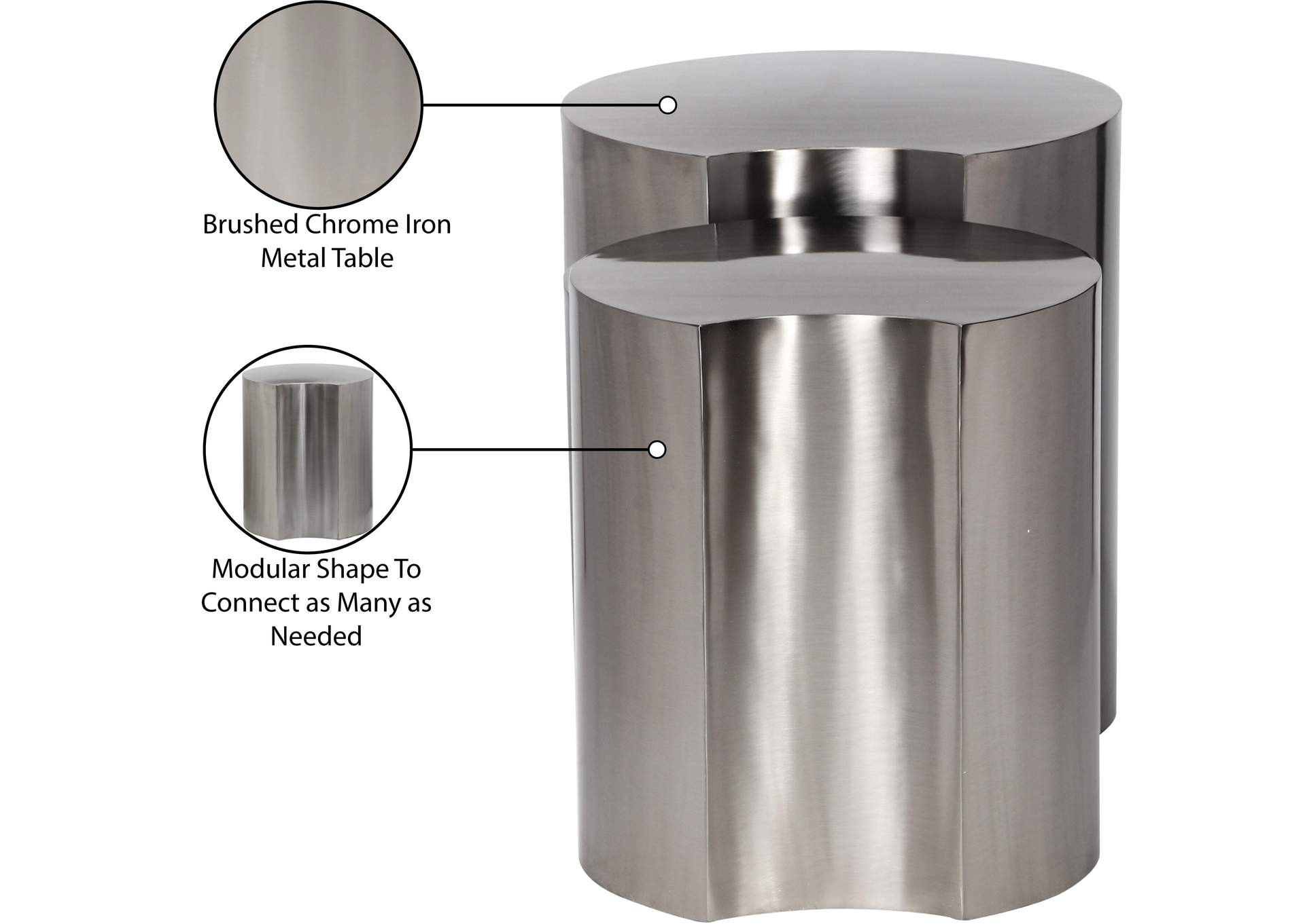 Dimple Silver End Table image 7
