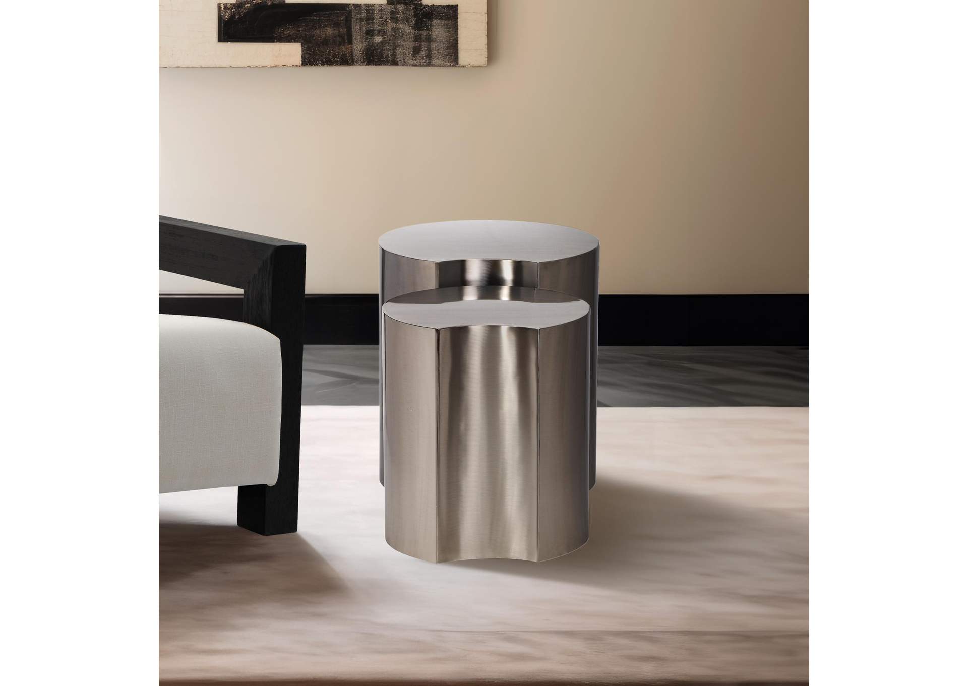 Dimple Silver End Table image 3
