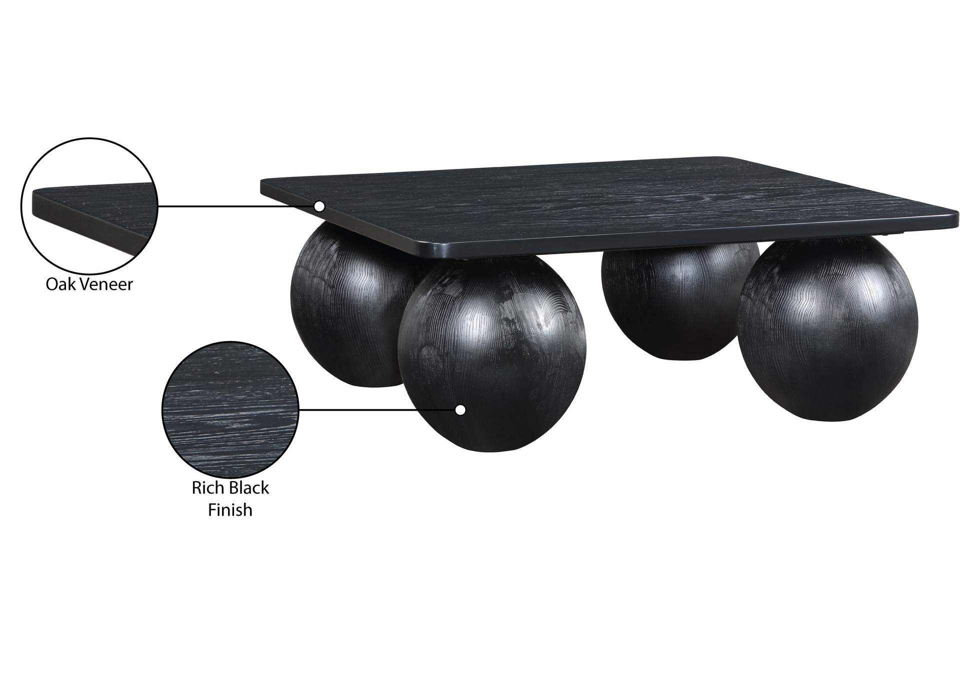 Fitch Black Oak Veneer Coffee Table image 8