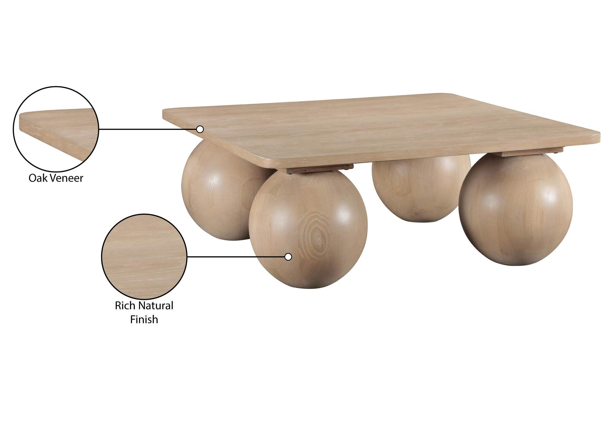 Fitch Natural Oak Veneer Coffee Table image 8
