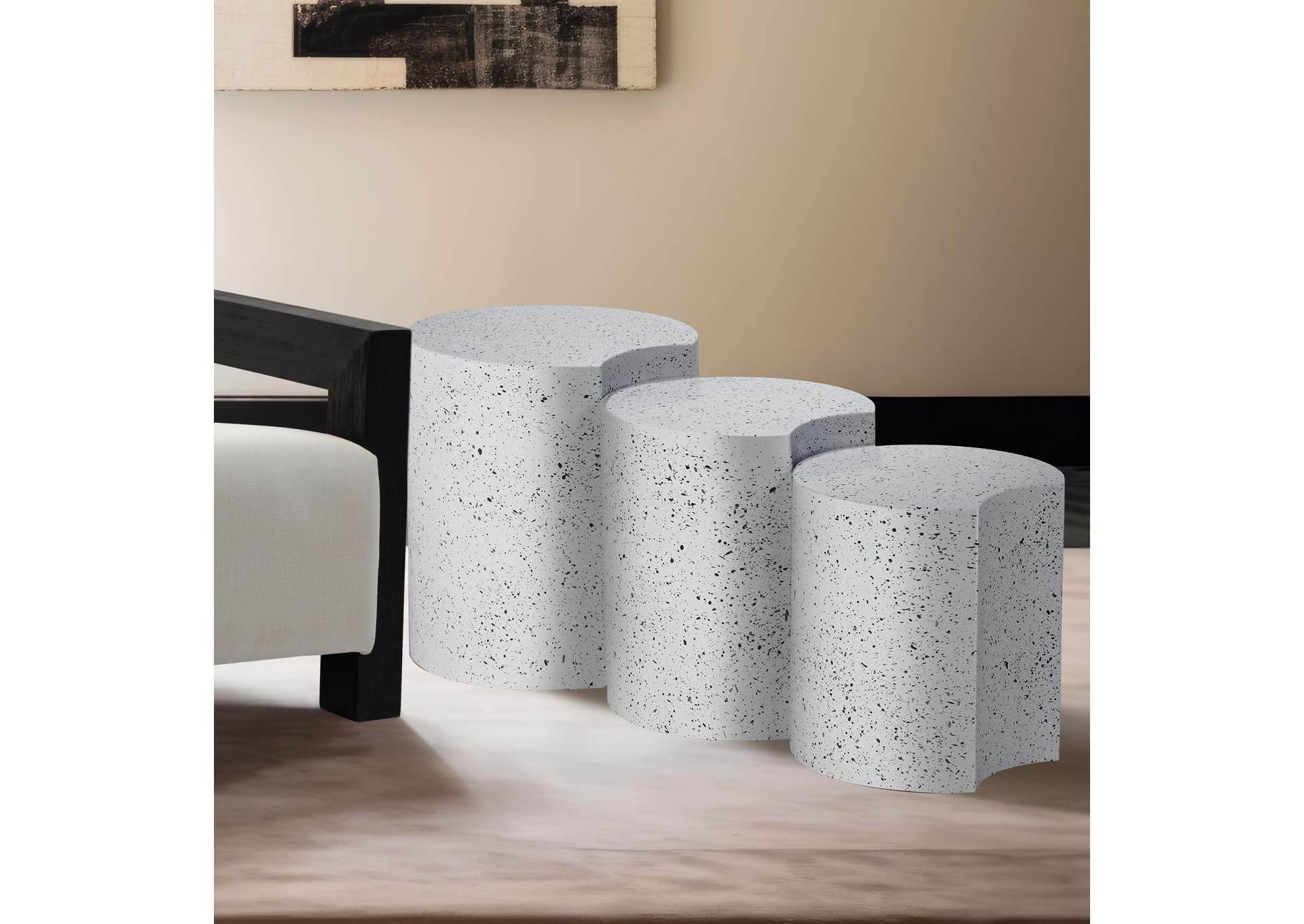 Dimple White End Table image 3