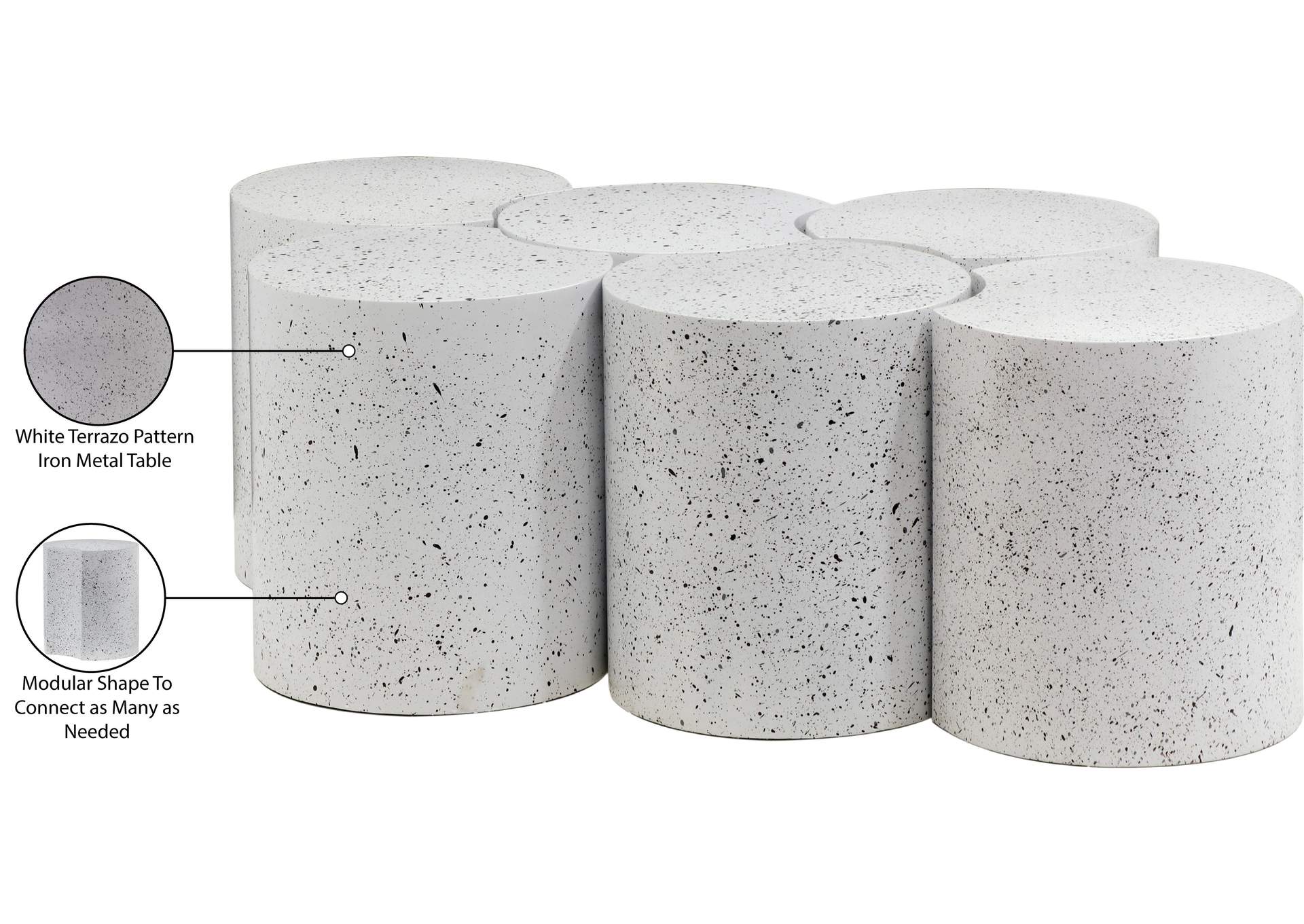 Dimple White Coffee Table image 7