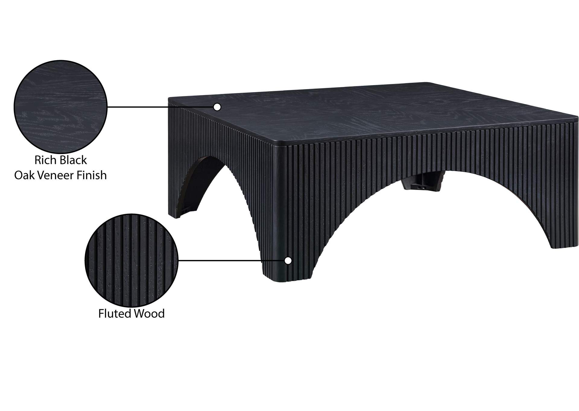 Eloise Black Oak Veneer Coffee Table