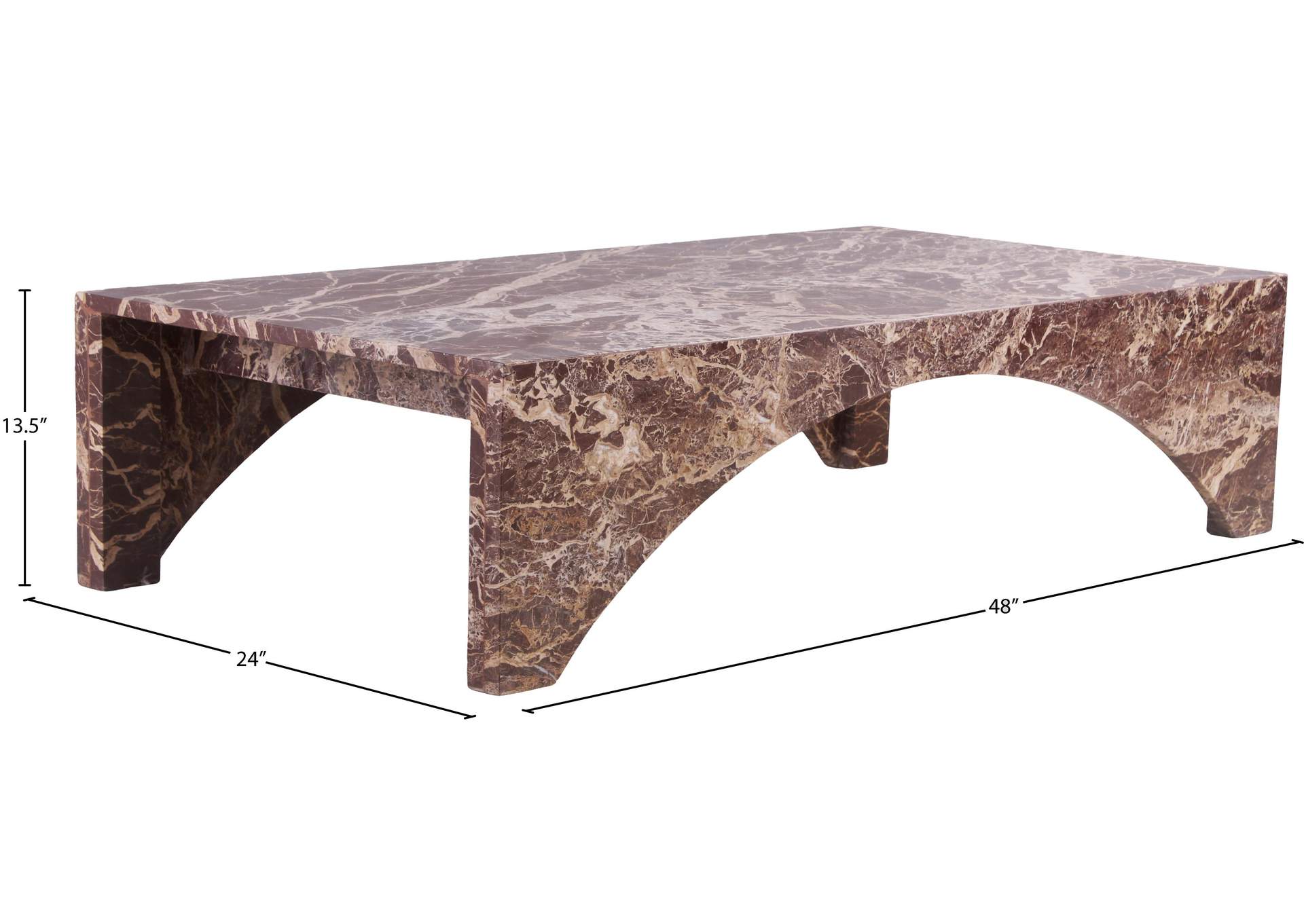 Palermo Cherry Marble Coffee Table image 9