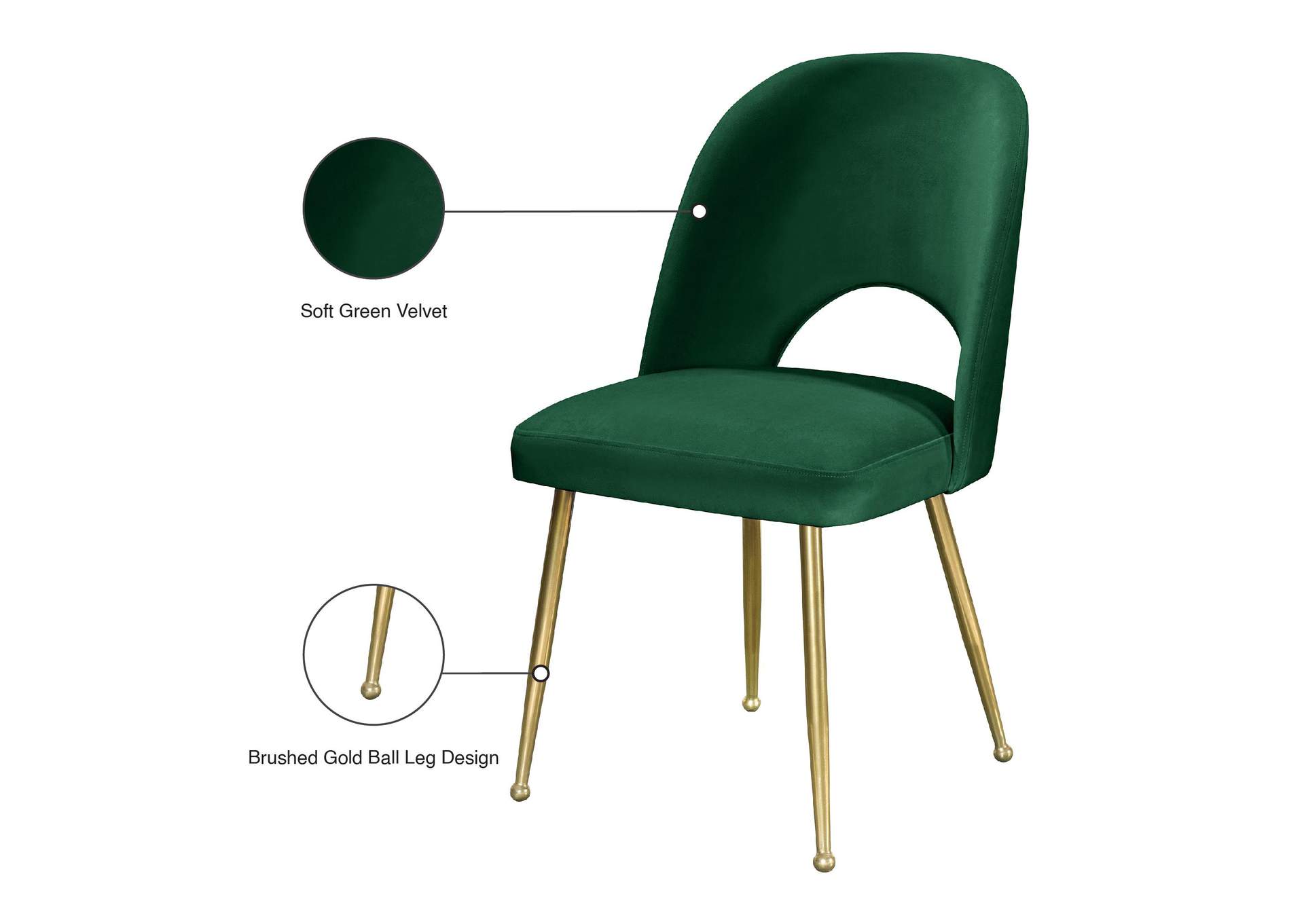 Logan Green Velvet Dining Chair