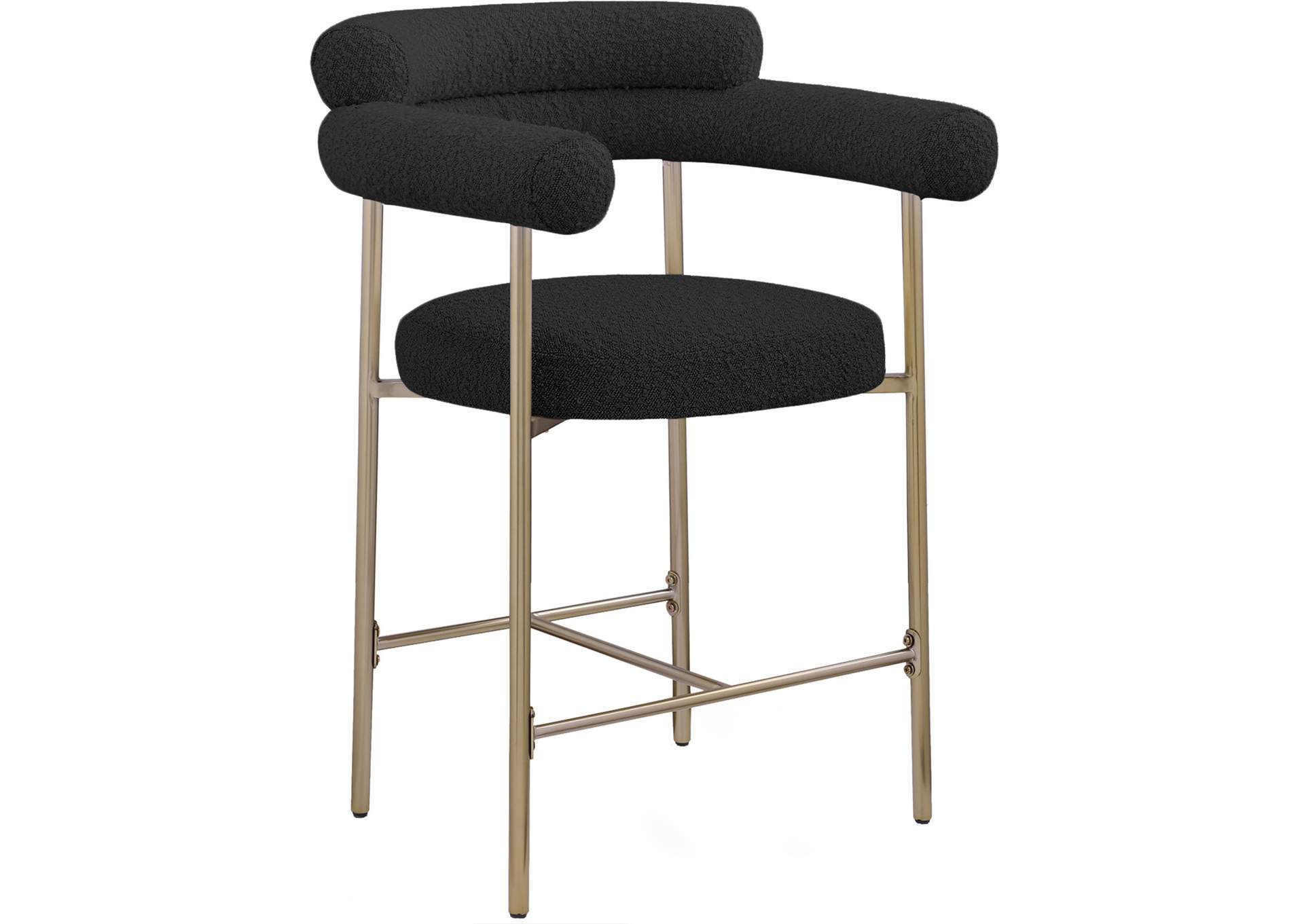 Blake Black Boucle Fabric Counter Stool image 1
