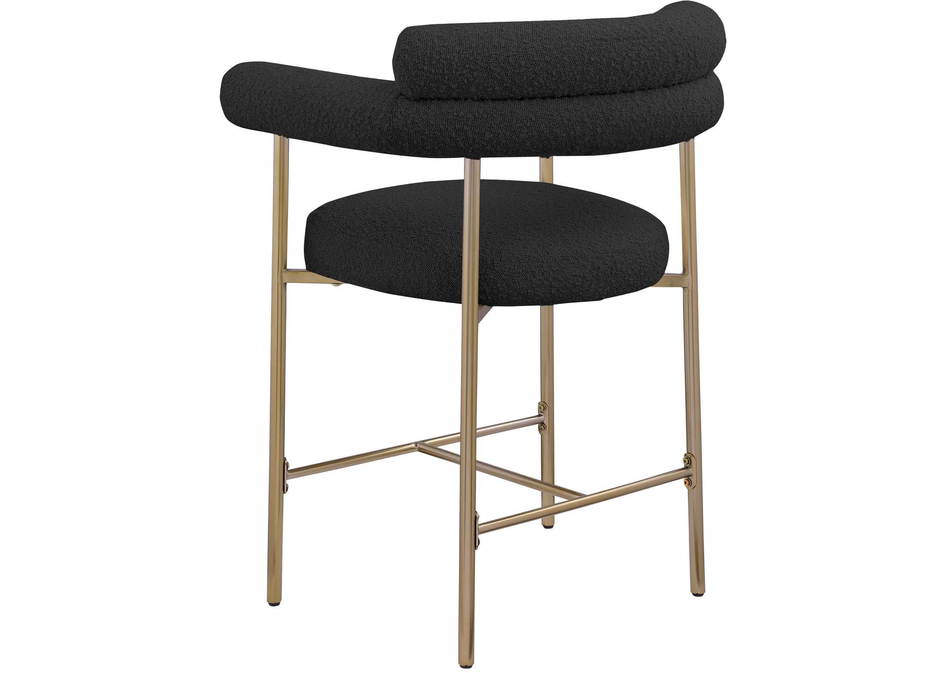 Blake Black Boucle Fabric Counter Stool image 5