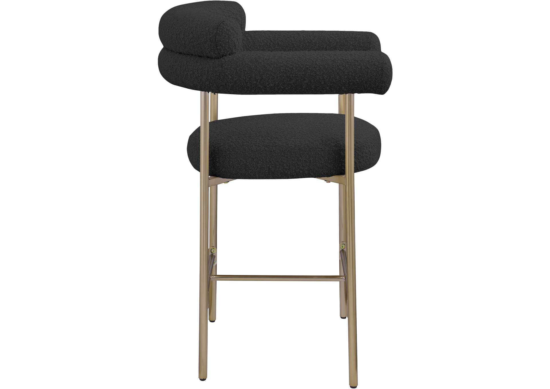 Blake Black Boucle Fabric Counter Stool image 7