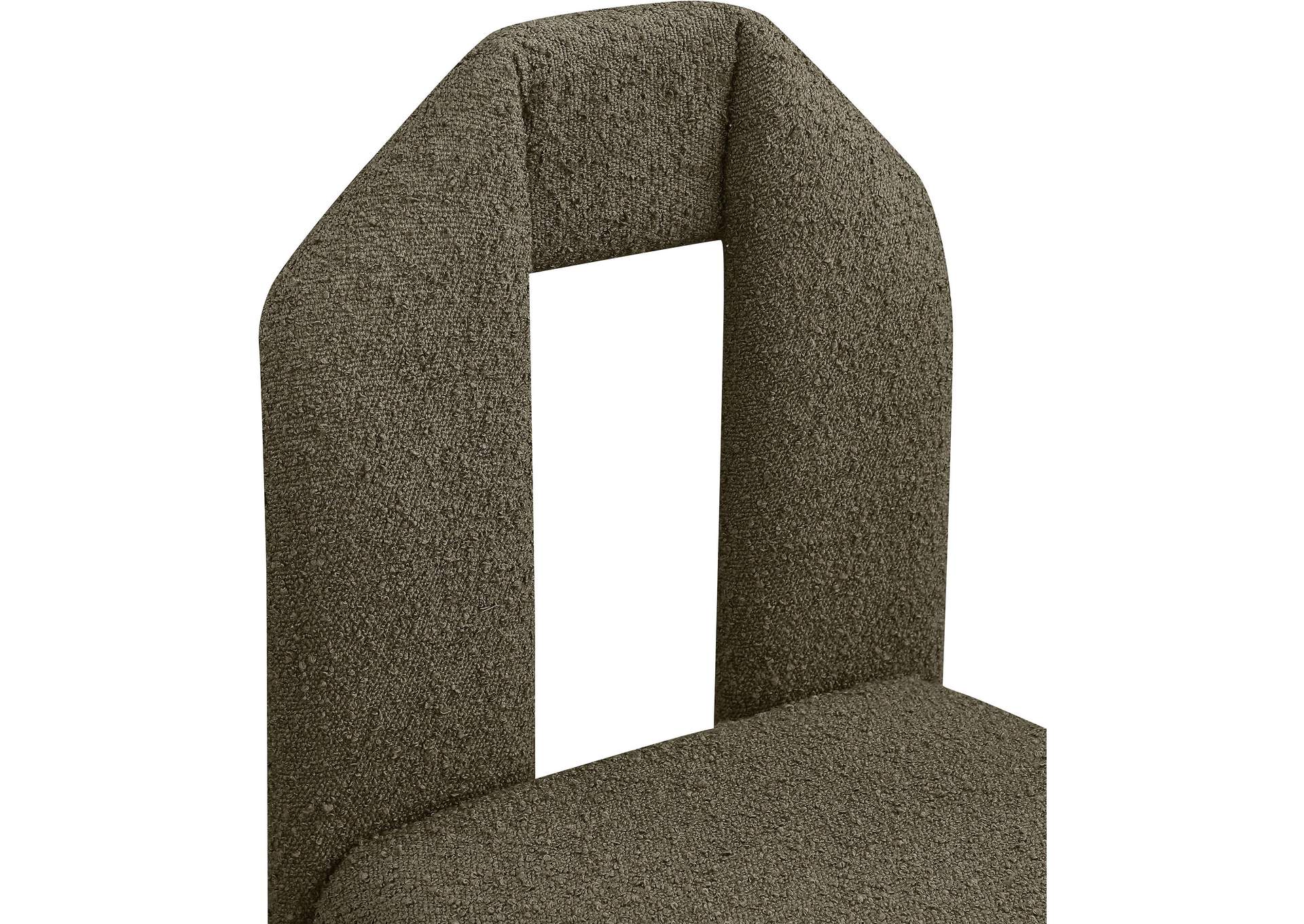 Bennett Olive Boucle Fabric Dining Chair