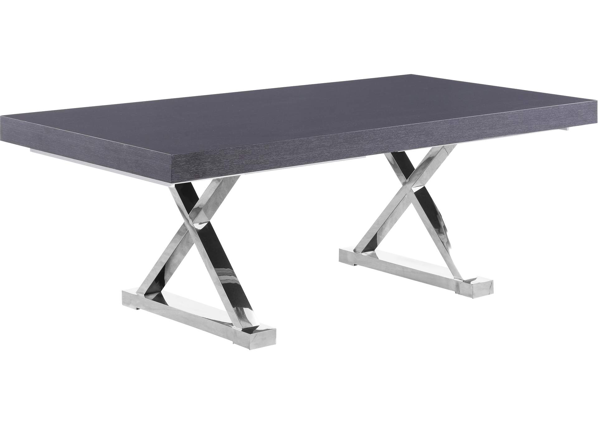 Excel Grey Oak Veneer Lacquer Extendable Dining Table (3 Boxes)