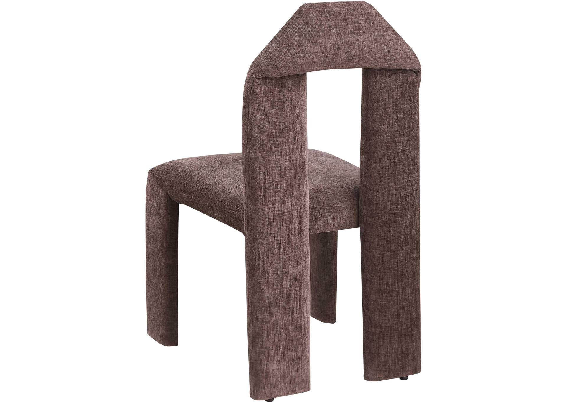 Bennett Brown Chenille Fabric Dining Chair