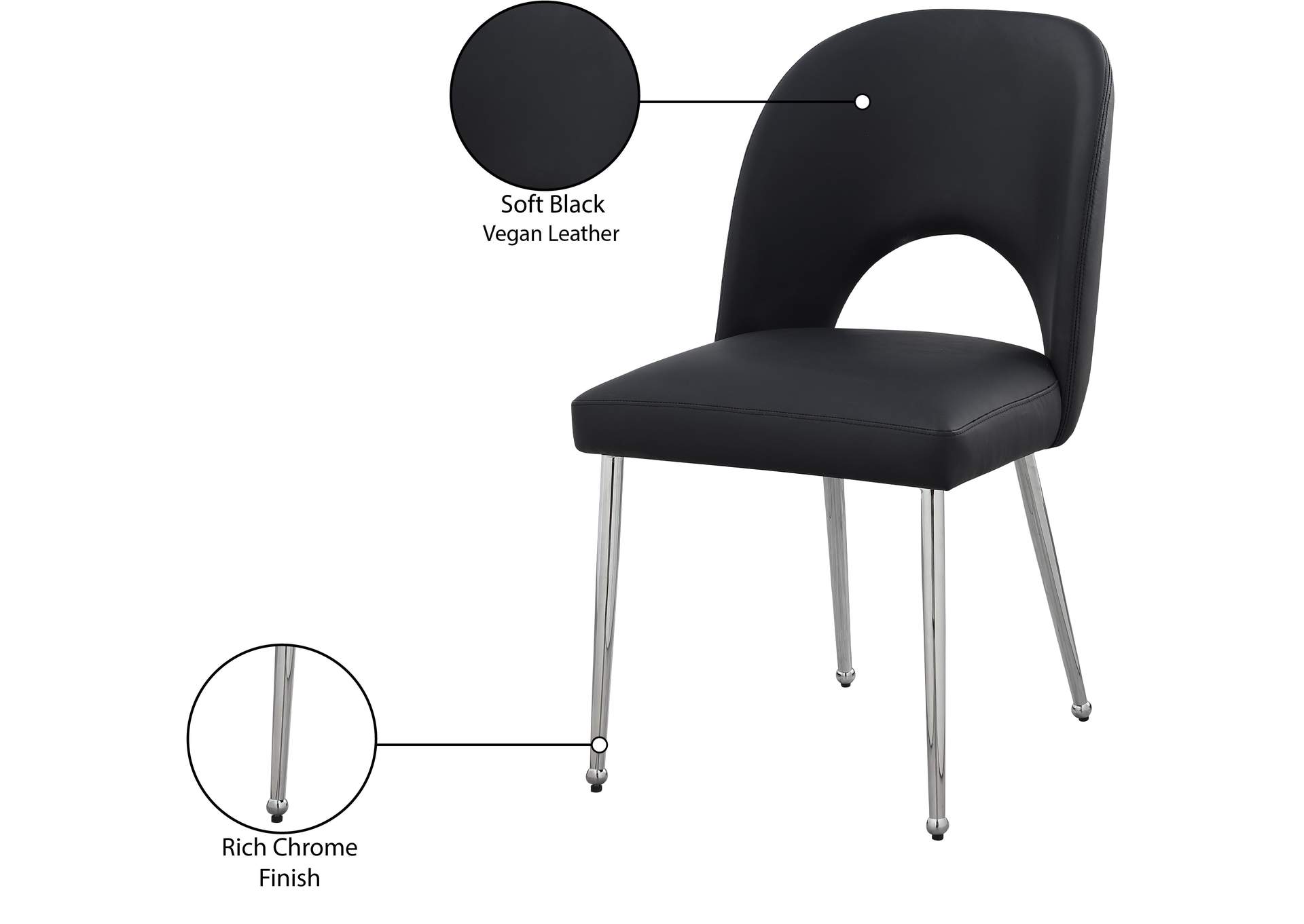 Logan Black Vegan Leather Dining Chair