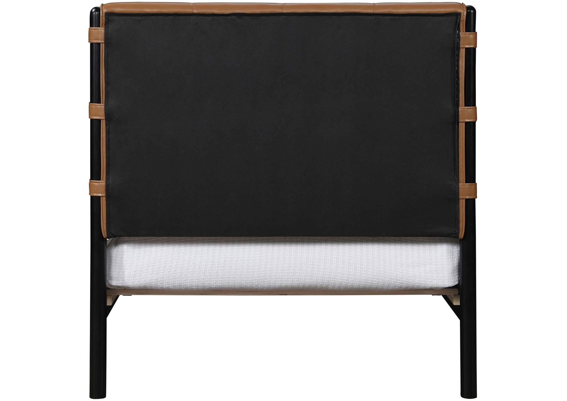 Abigail Cognac Vegan Leather Twin Bed (3 Boxes)