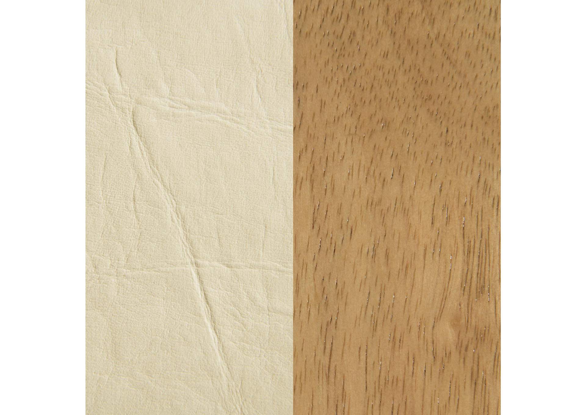 Asher Cream Vegan Leather King Bed (3 Boxes) image 7