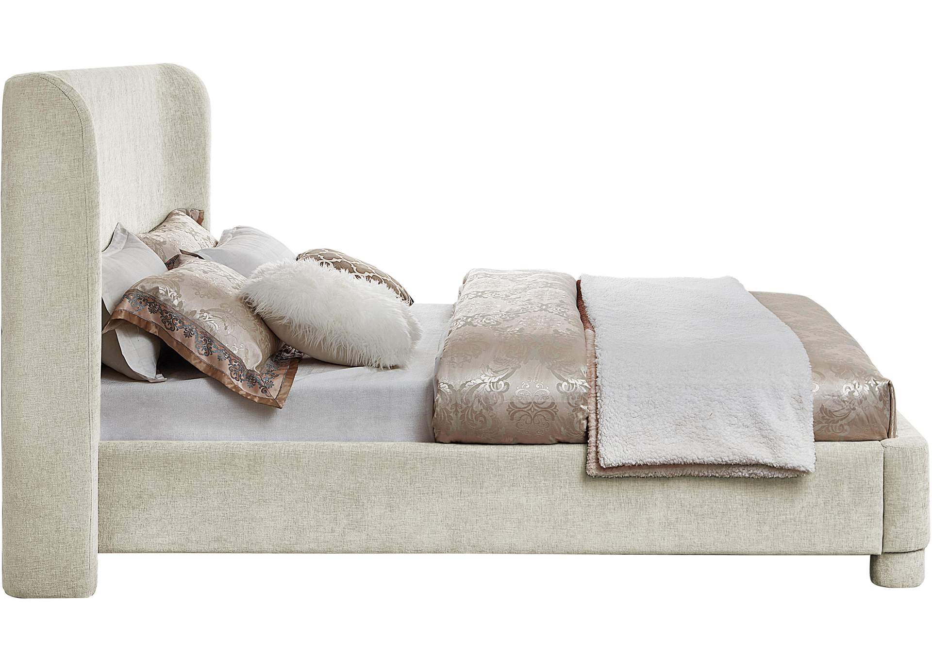 Penny Cream Chenille Fabric Full Bed image 6