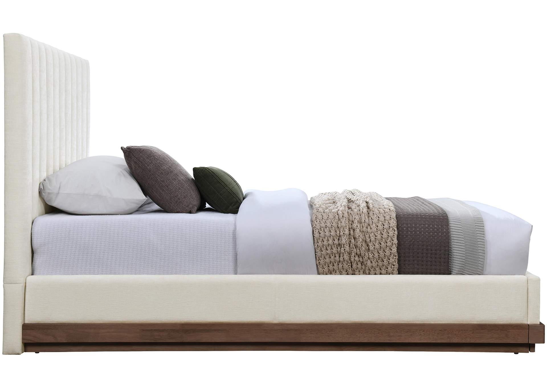 Emmet Cream Chenille Fabric Twin Bed (3 Boxes) image 5