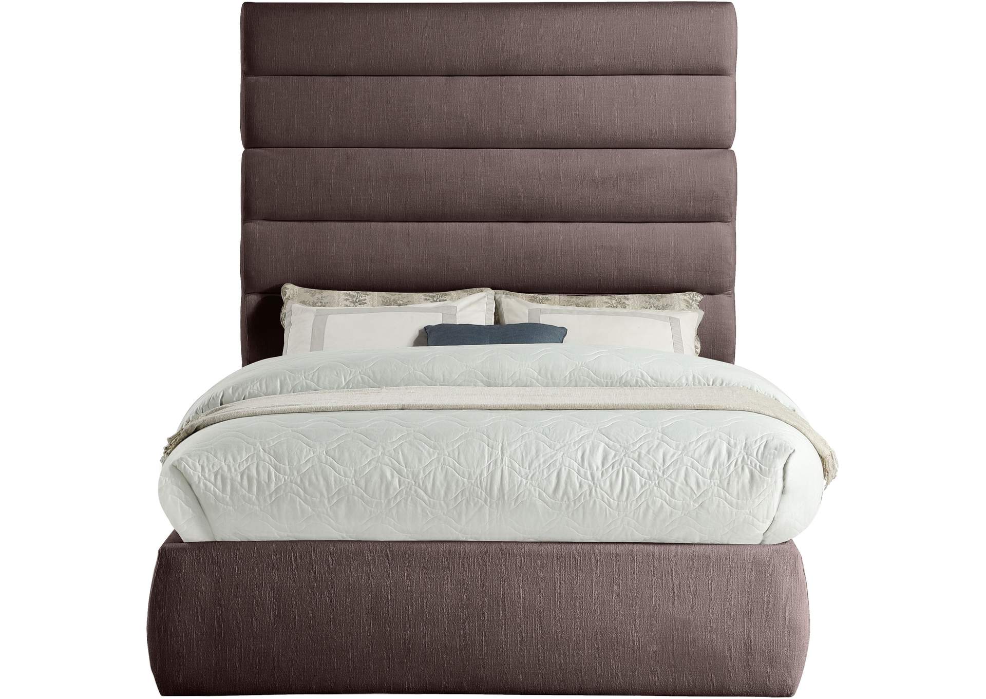 Adam Brown Linen Textured Fabric Full Bed image 4