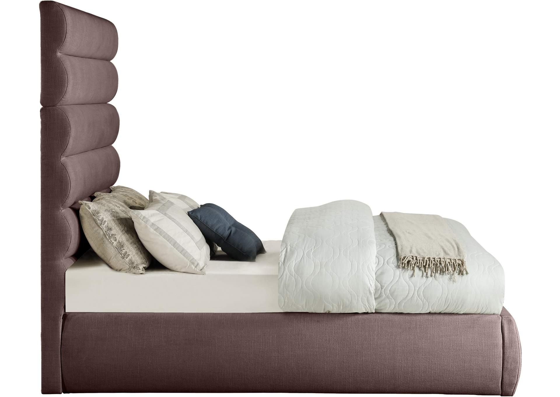 Adam Brown Linen Textured Fabric Full Bed image 5