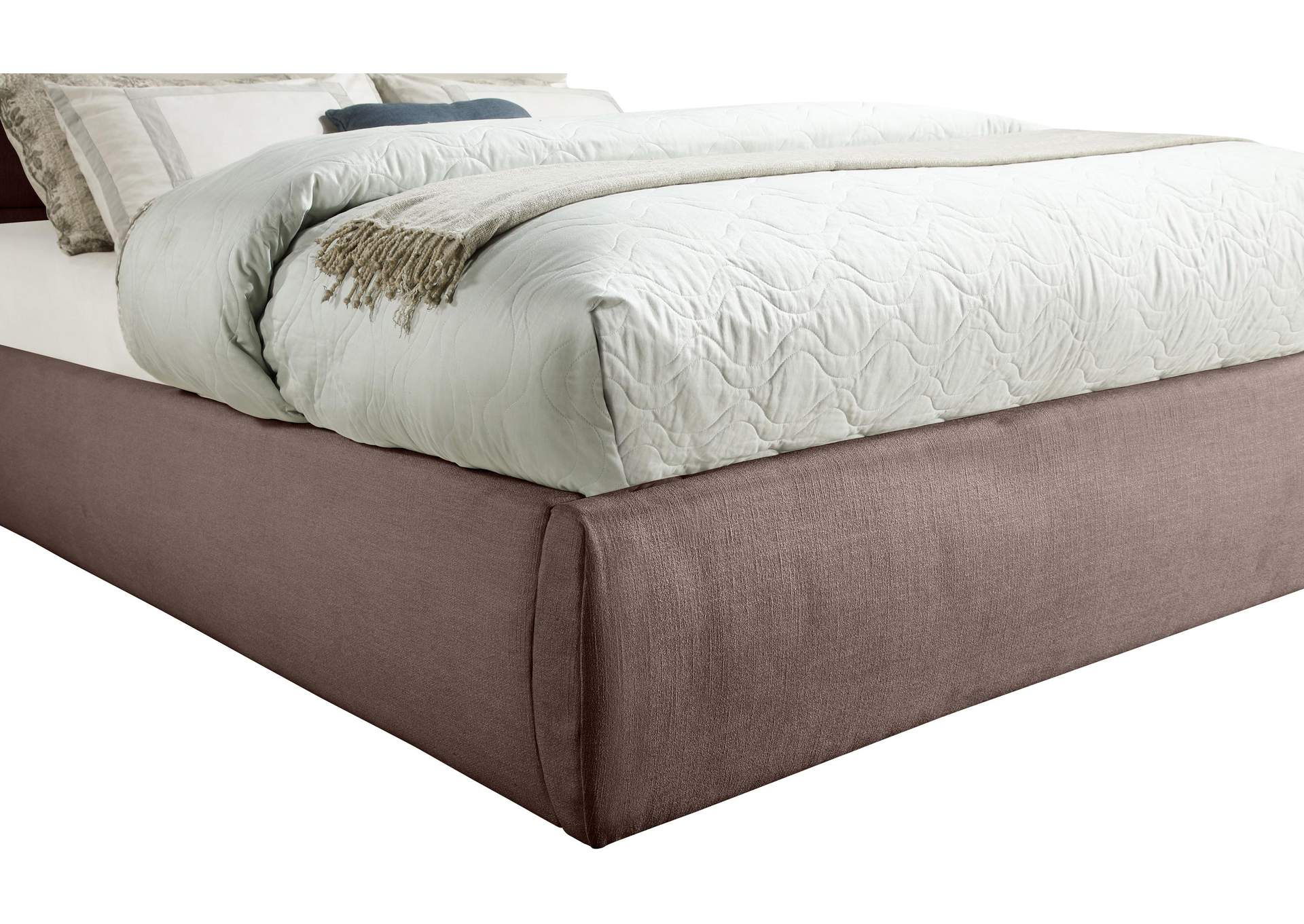 Adam Brown Linen Textured Fabric Full Bed image 7