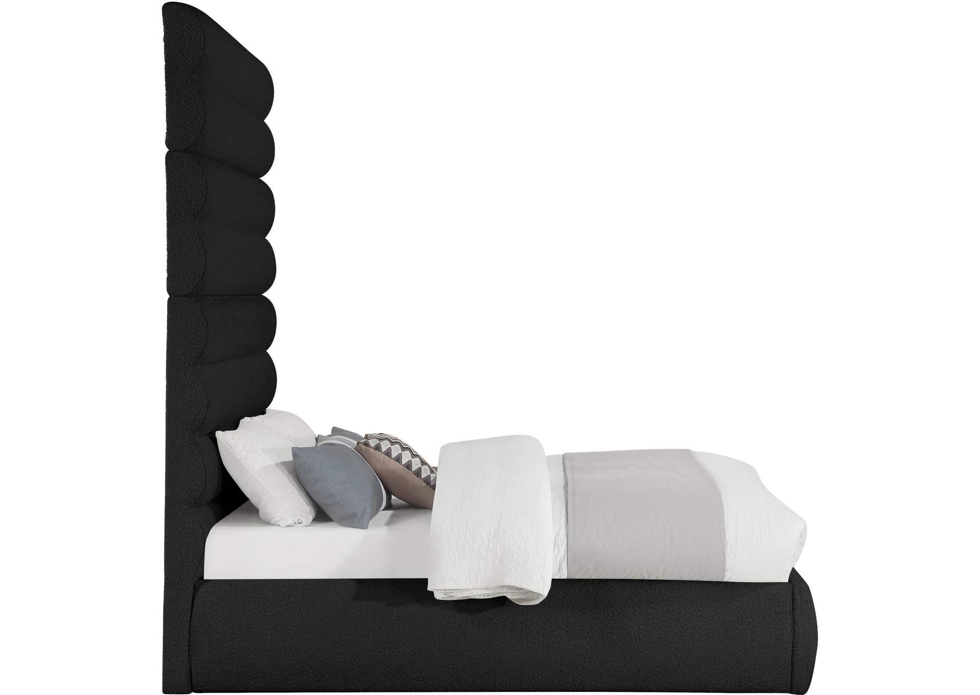 Adam Black Boucle Fabric Full Bed