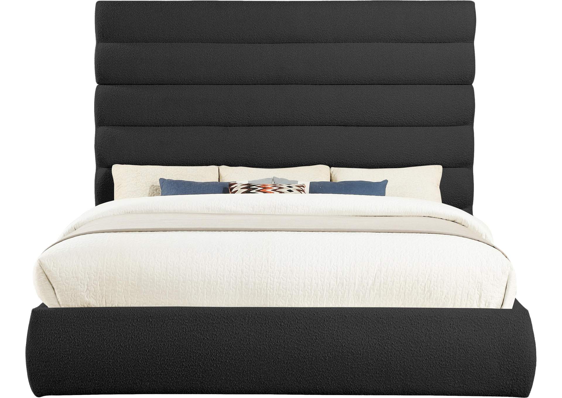Adam Black Boucle Fabric King Bed image 4