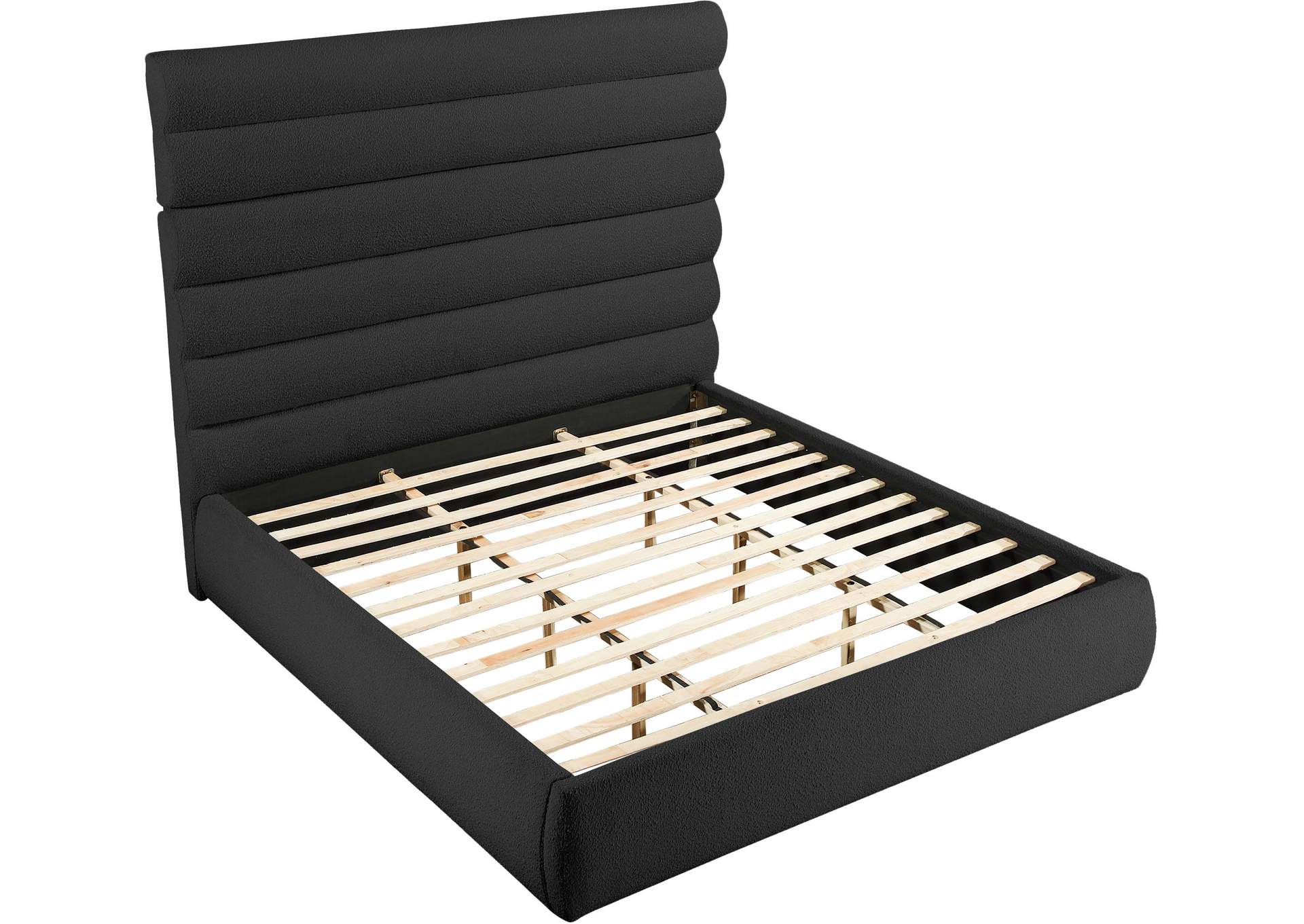 Adam Black Boucle Fabric King Bed image 7