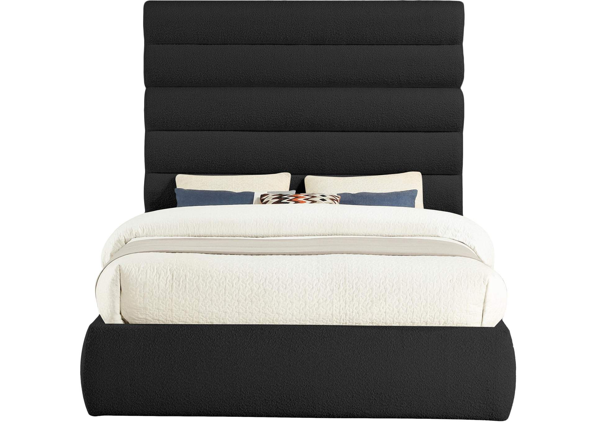 Adam Black Boucle Fabric Queen Bed image 4