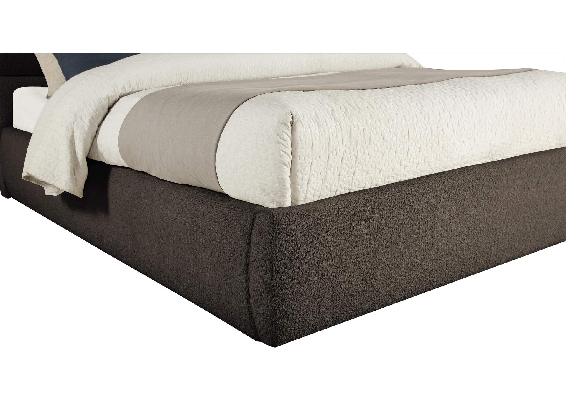 Adam Brown Boucle Fabric Queen Bed image 8
