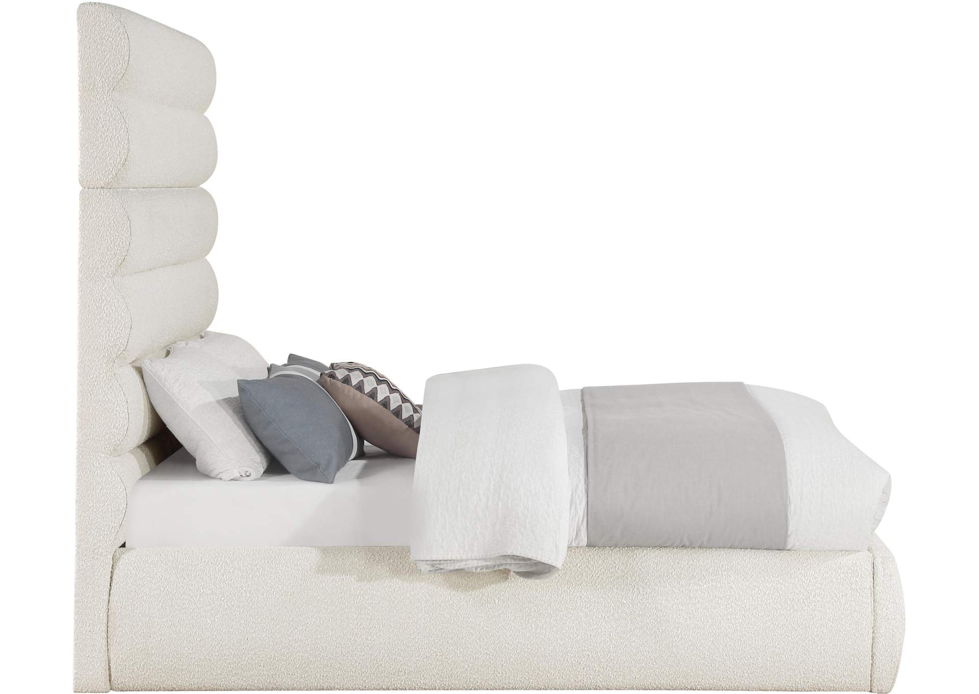 Adam Cream Boucle Fabric Full Bed image 5