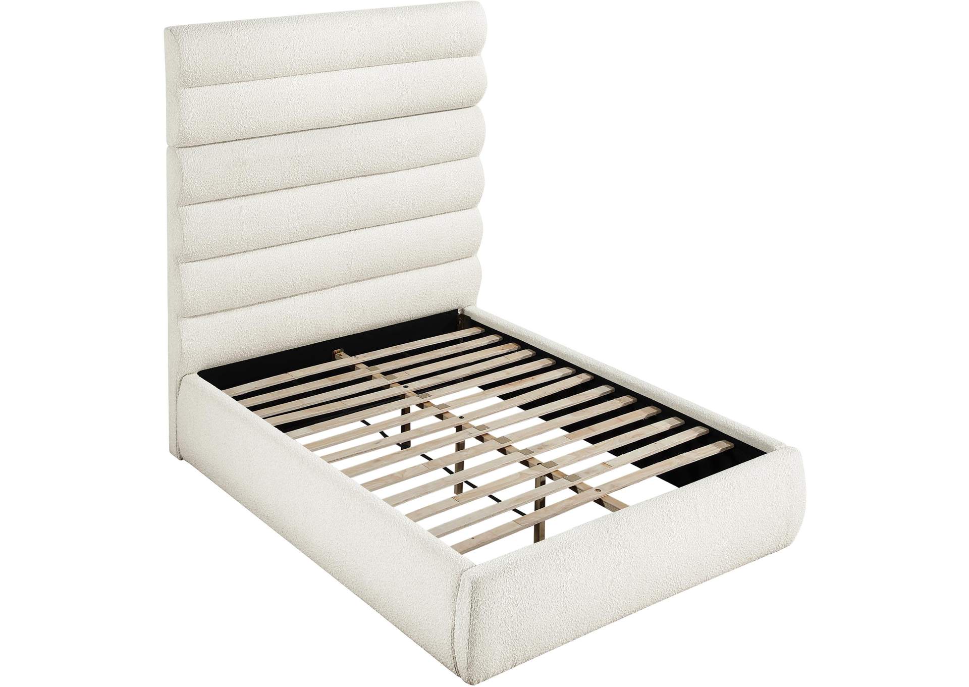 Adam Cream Boucle Fabric Full Bed image 7