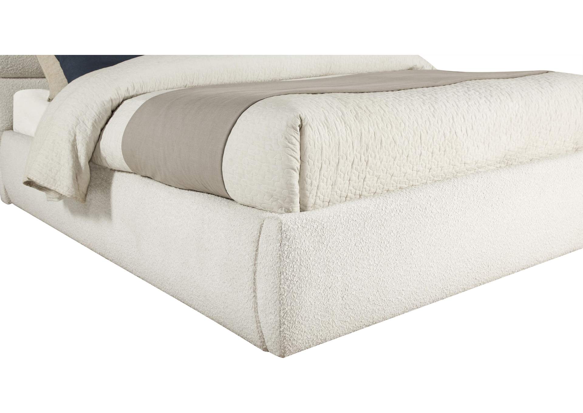 Adam Cream Boucle Fabric Full Bed image 8