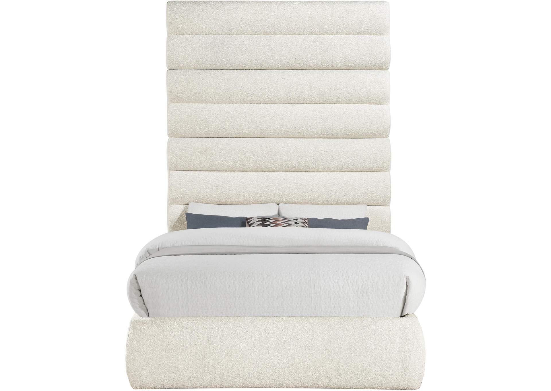 Adam Cream Boucle Fabric Full Bed image 4