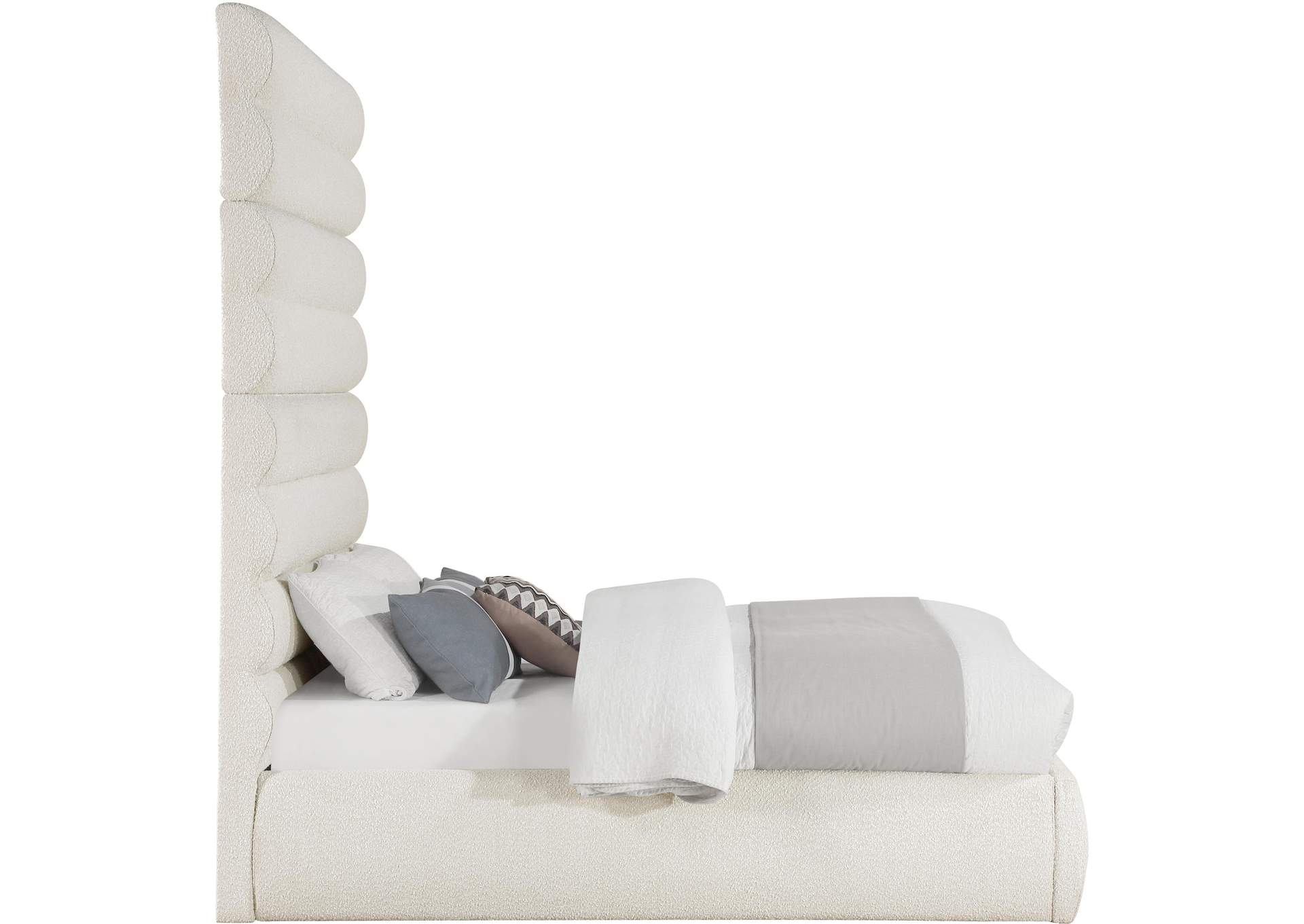 Adam Cream Boucle Fabric Full Bed image 5