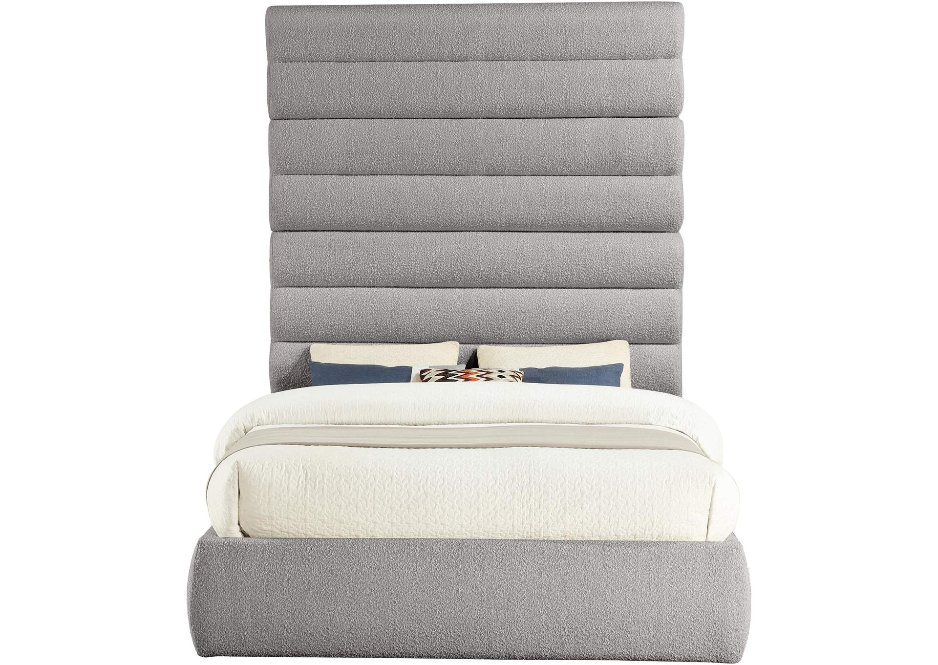 Adam Taupe Boucle Fabric Queen Bed image 4