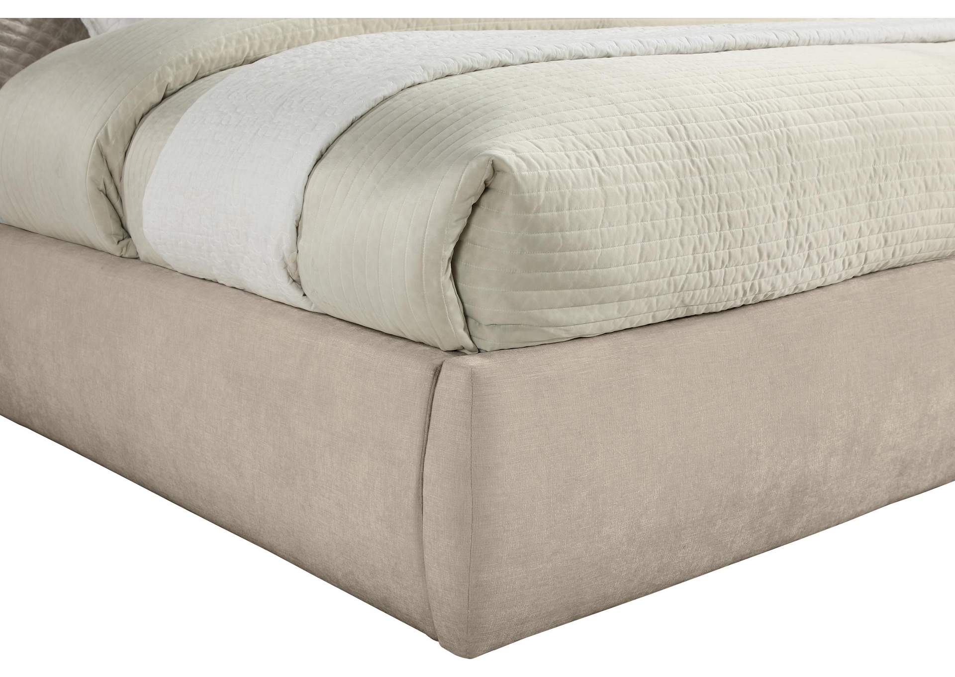 Adam Beige Chenille Fabric King Bed image 7