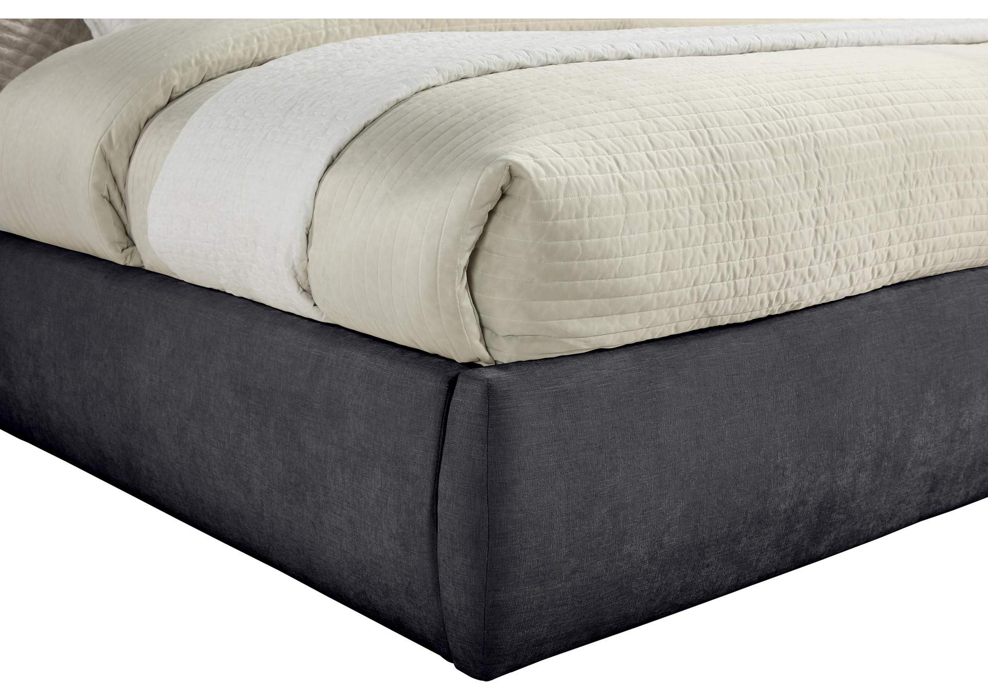 Adam Black Chenille Fabric King Bed image 7