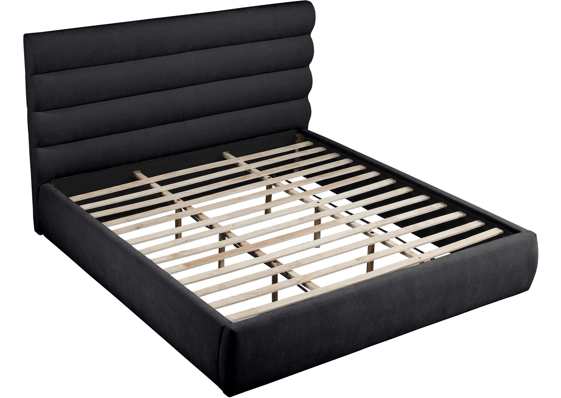 Adam Black Chenille Fabric King Bed image 8