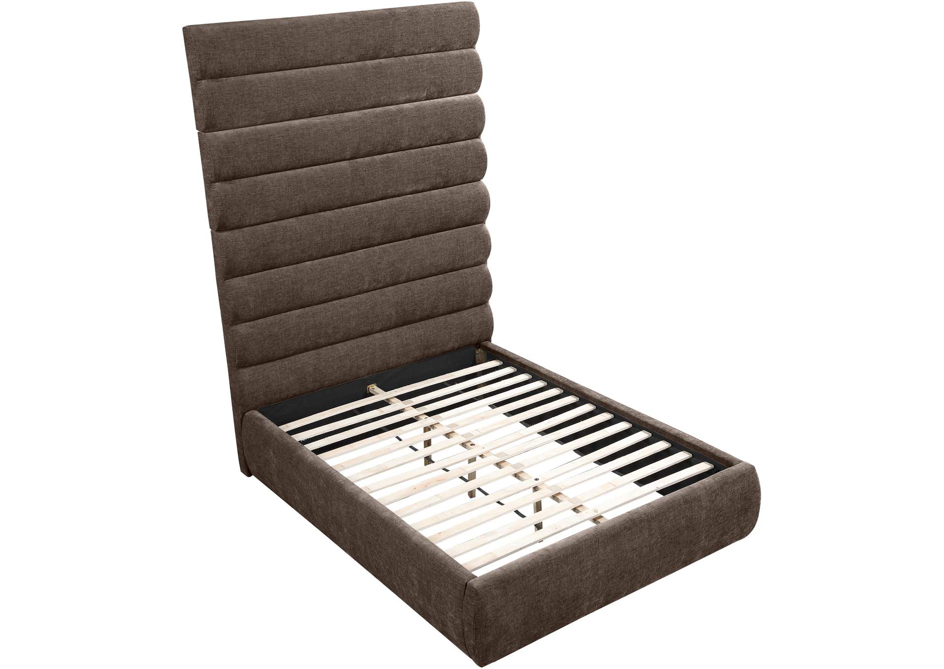 Adam Brown Chenille Fabric Full Bed